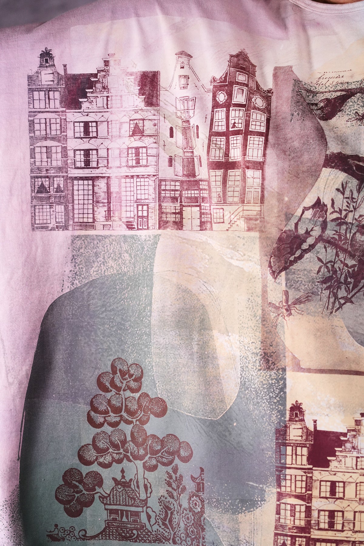 2353 HD Square Tee Pink Blue Old Amsterdam