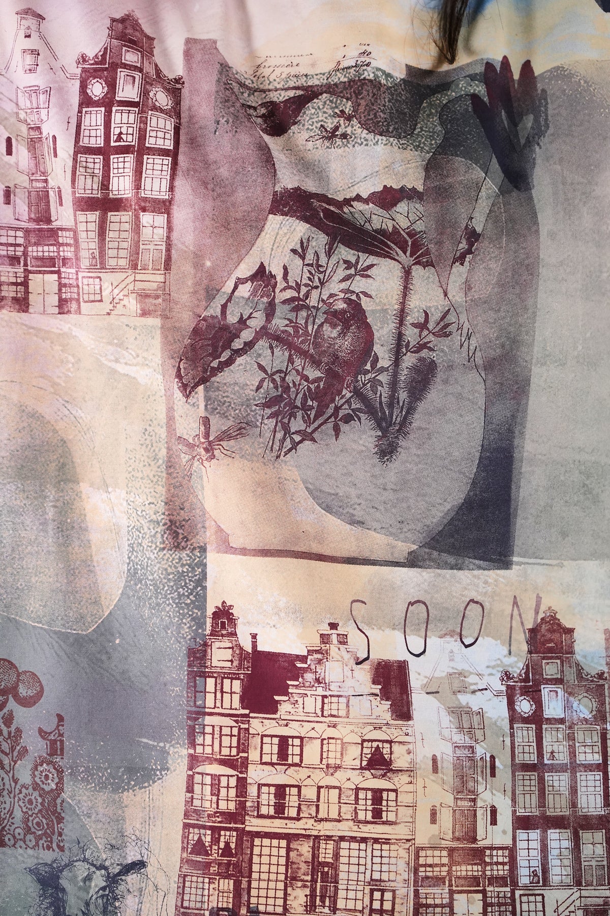 2353 HD Square Tee Pink Blue Old Amsterdam