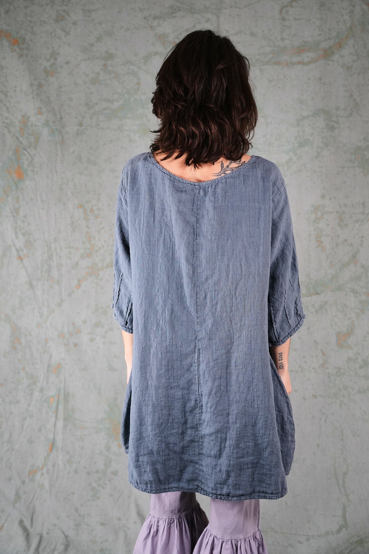 2998 Pinch Pocket Linen Tunic GreyGreen-P