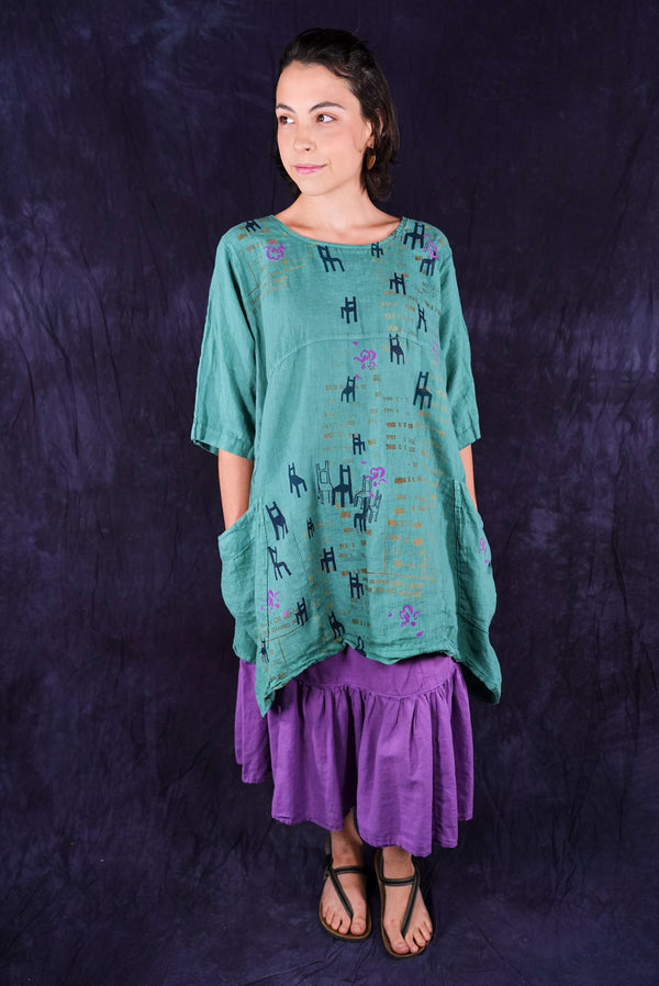 4191 Lawn Gather Skirt Violet - Blue Fish Clothing