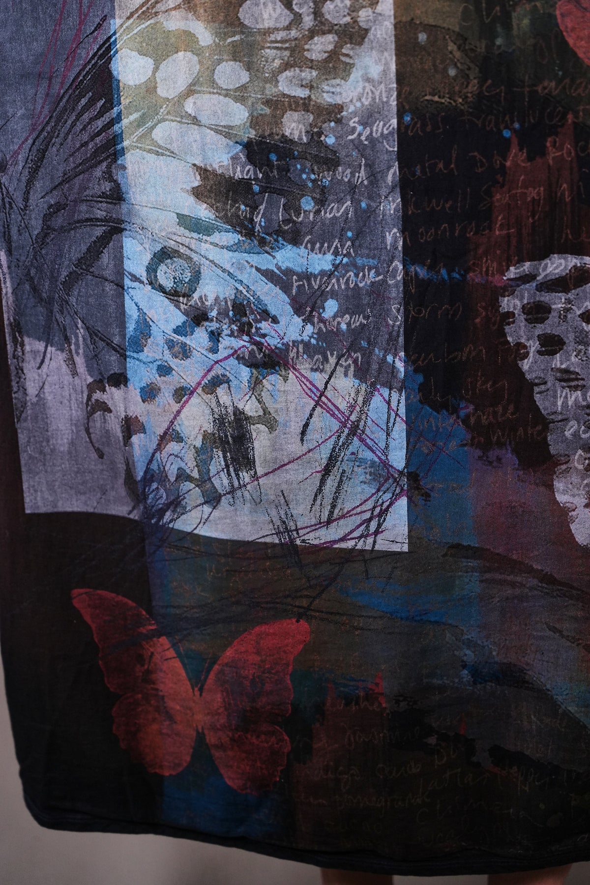 5276 Long Kimono Blue Black The Butterfly Effect