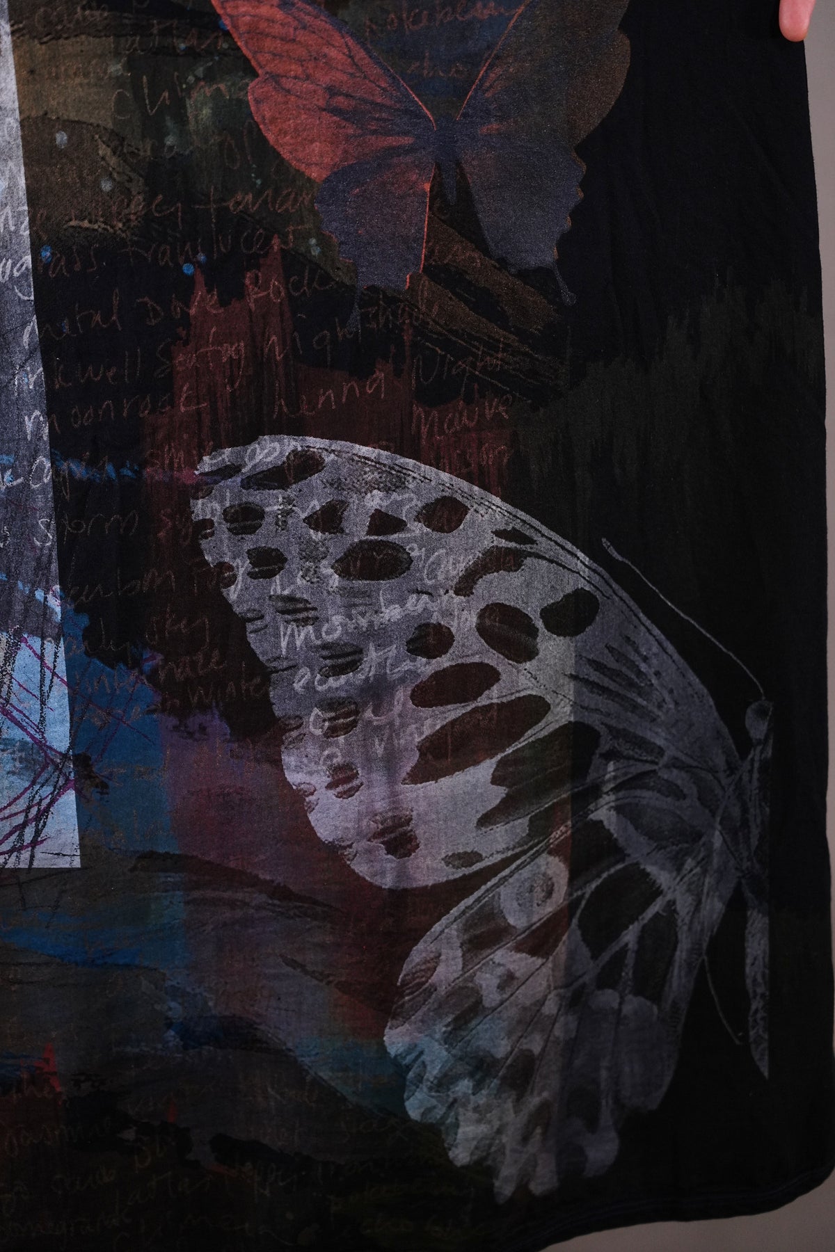 5276 Long Kimono Blue Black The Butterfly Effect