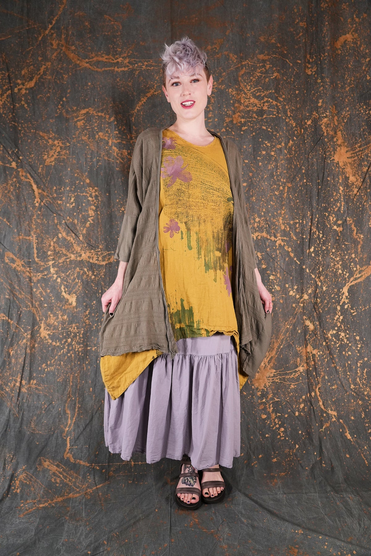 6182-2 Linen Pinafore Gold-P