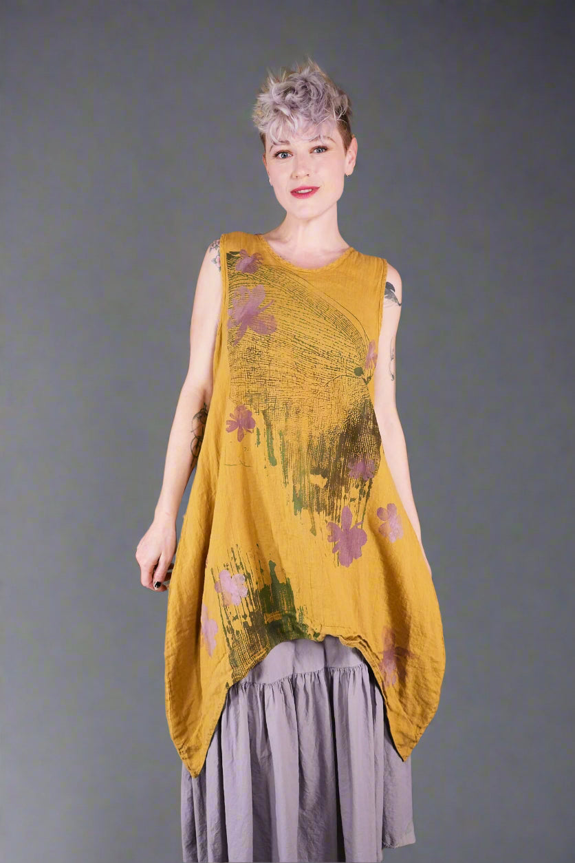 6182-2 Linen Pinafore Gold-P