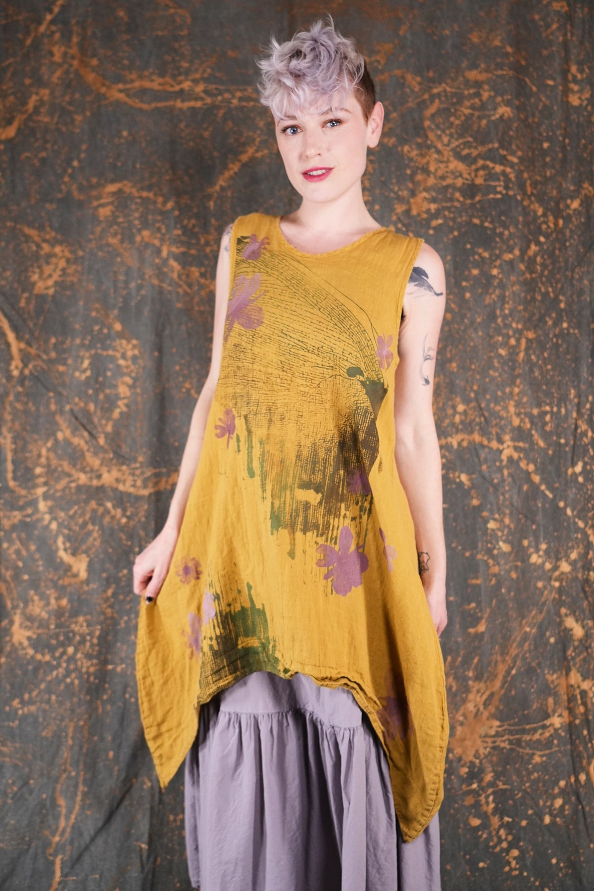 6182-2 Linen Pinafore Gold-P