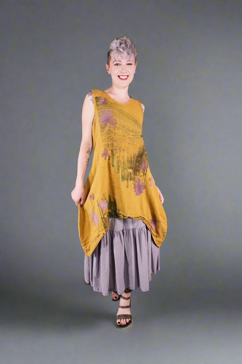 6182-2 Linen Pinafore Gold-P