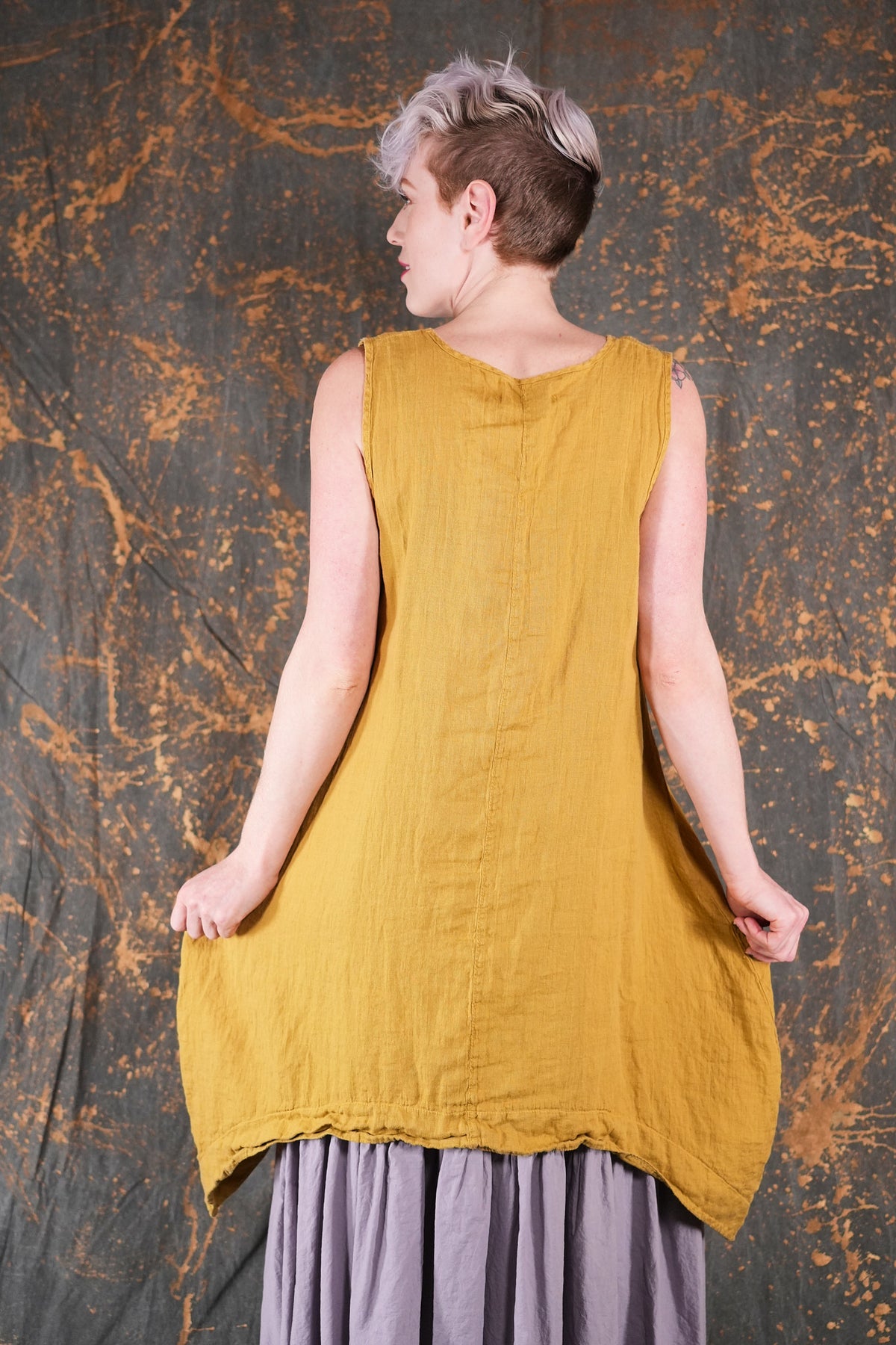 6182-2 Linen Pinafore Gold-P