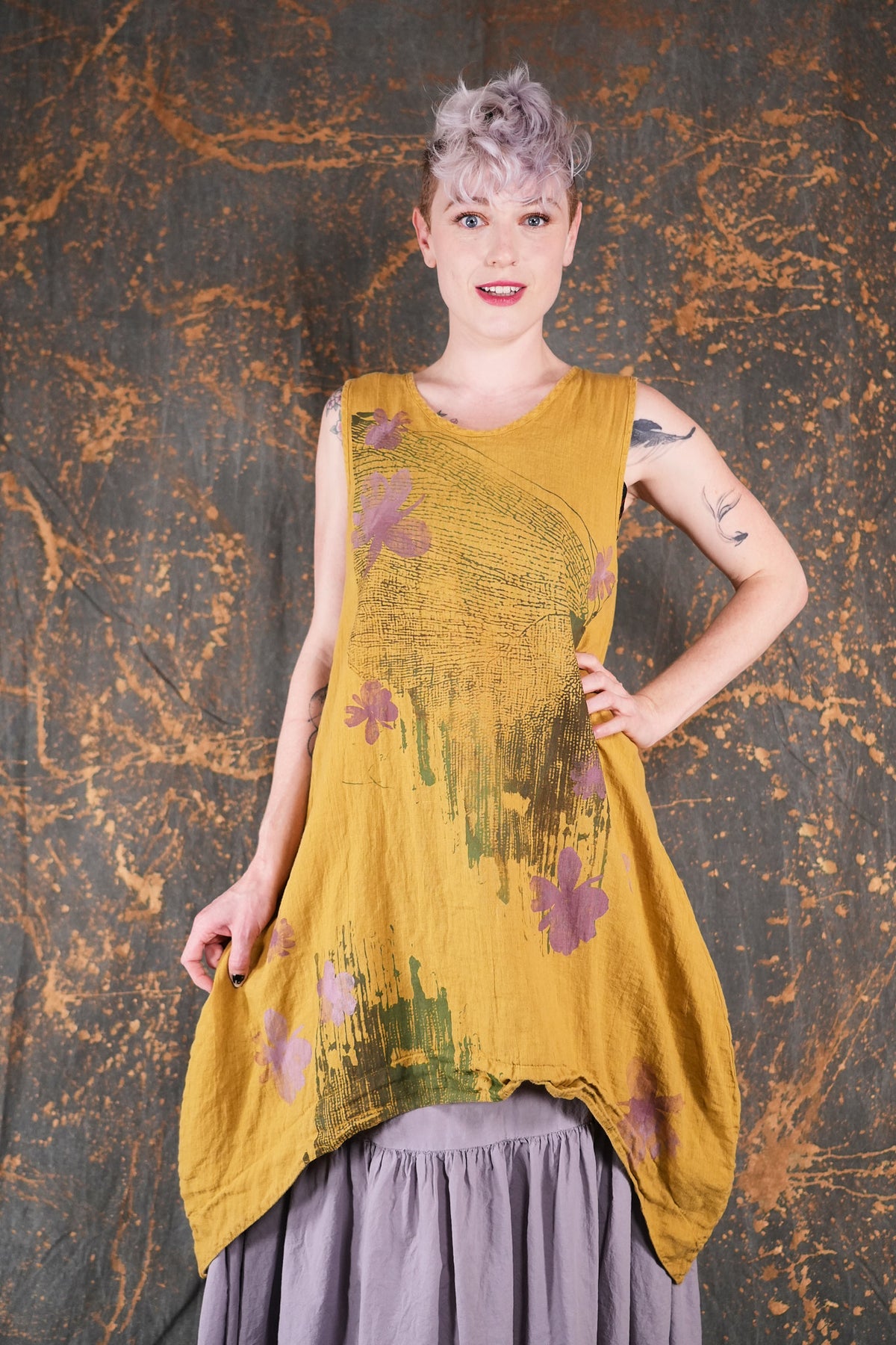 6182-2 Linen Pinafore Gold-P