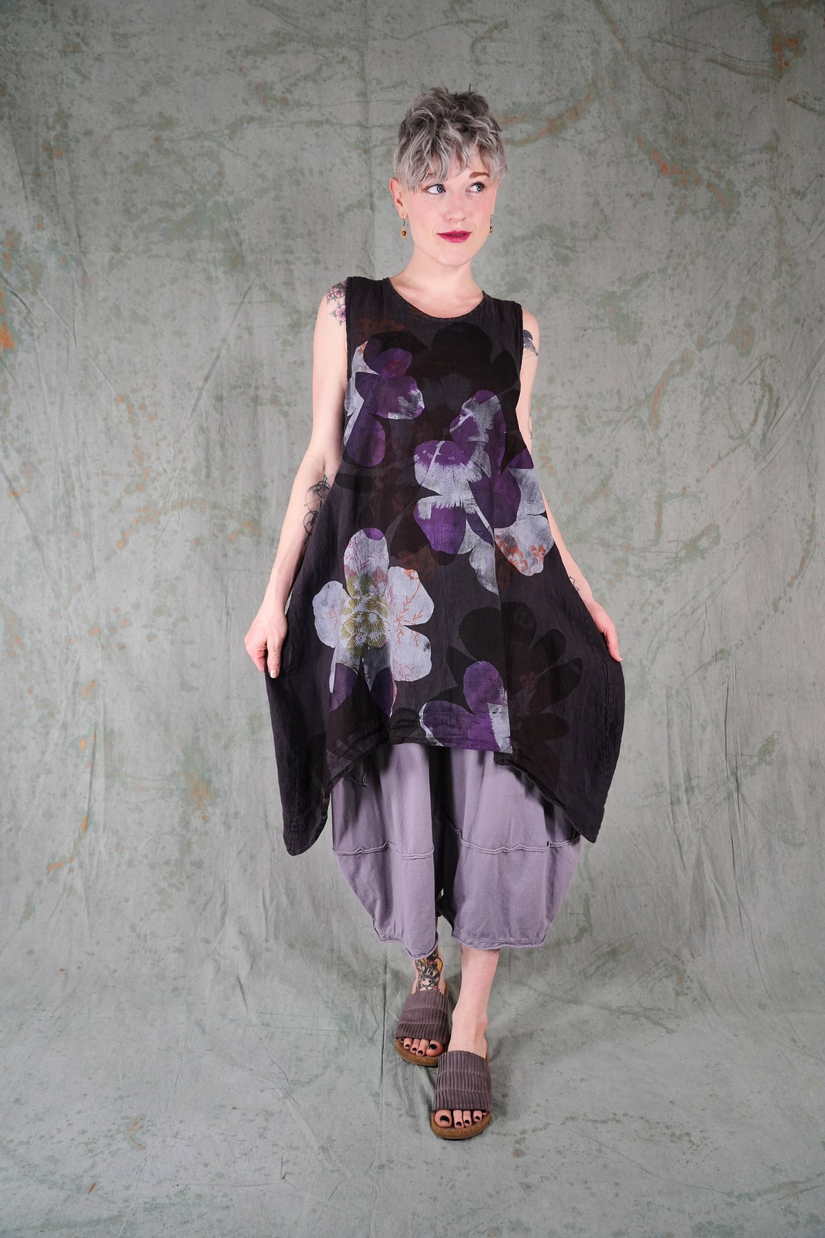 6182-2 Linen Pinafore Meteorite-P