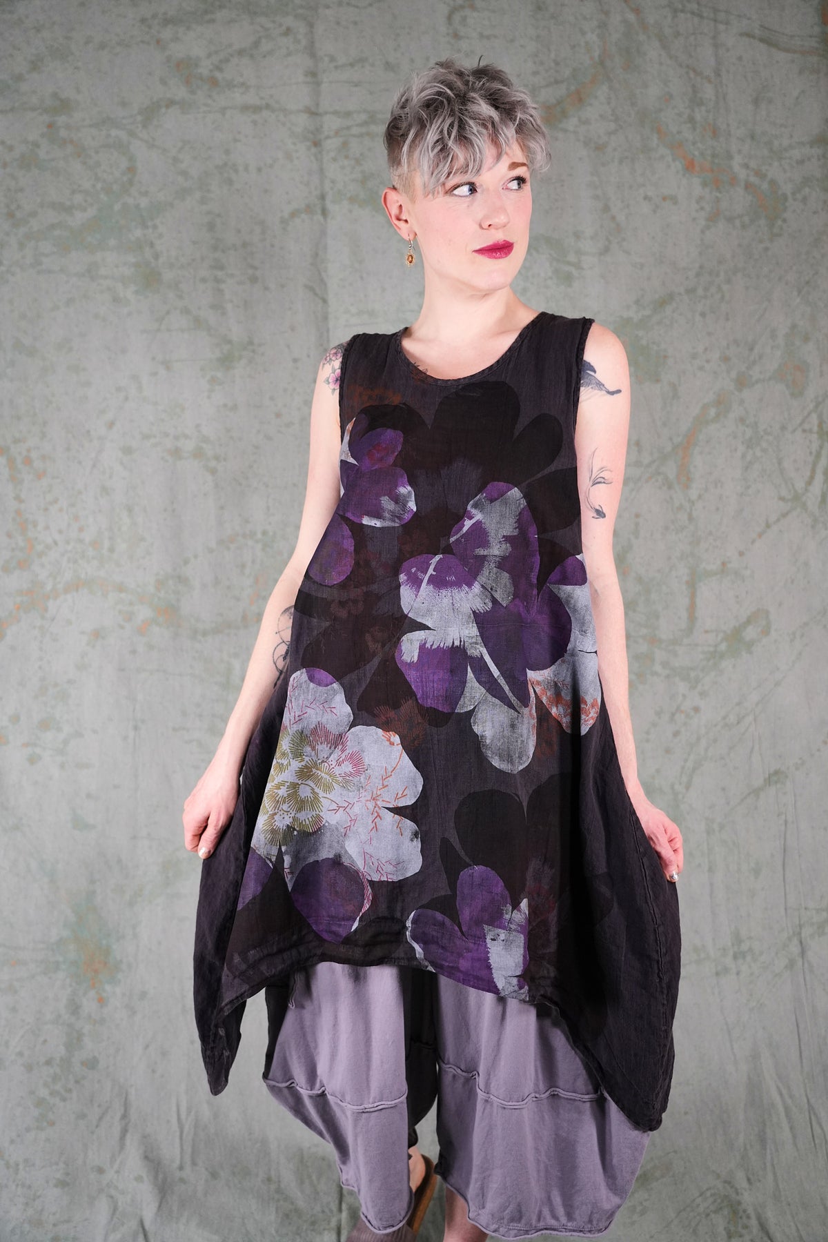 6182-2 Linen Pinafore Meteorite-P