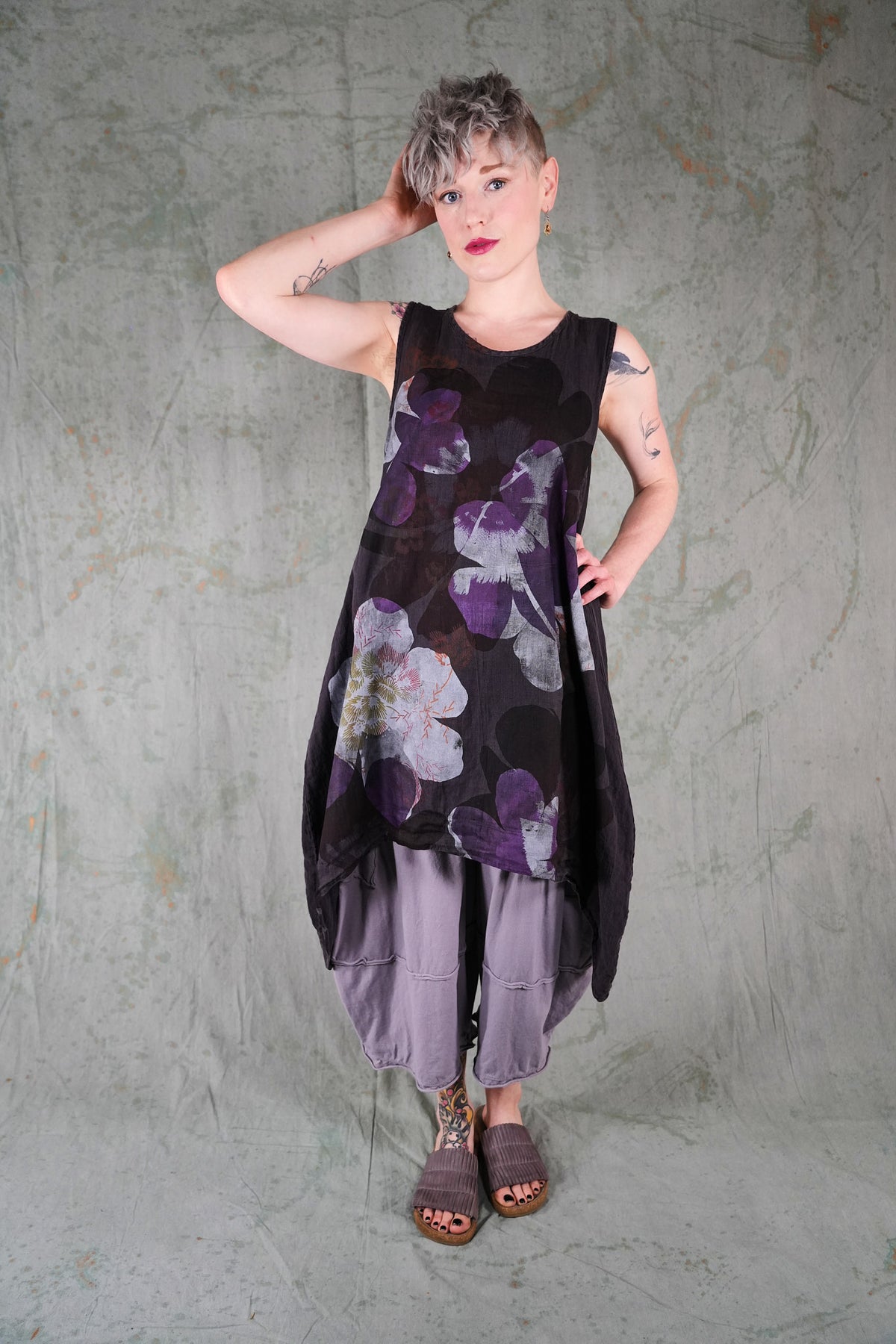 6182-2 Linen Pinafore Meteorite-P