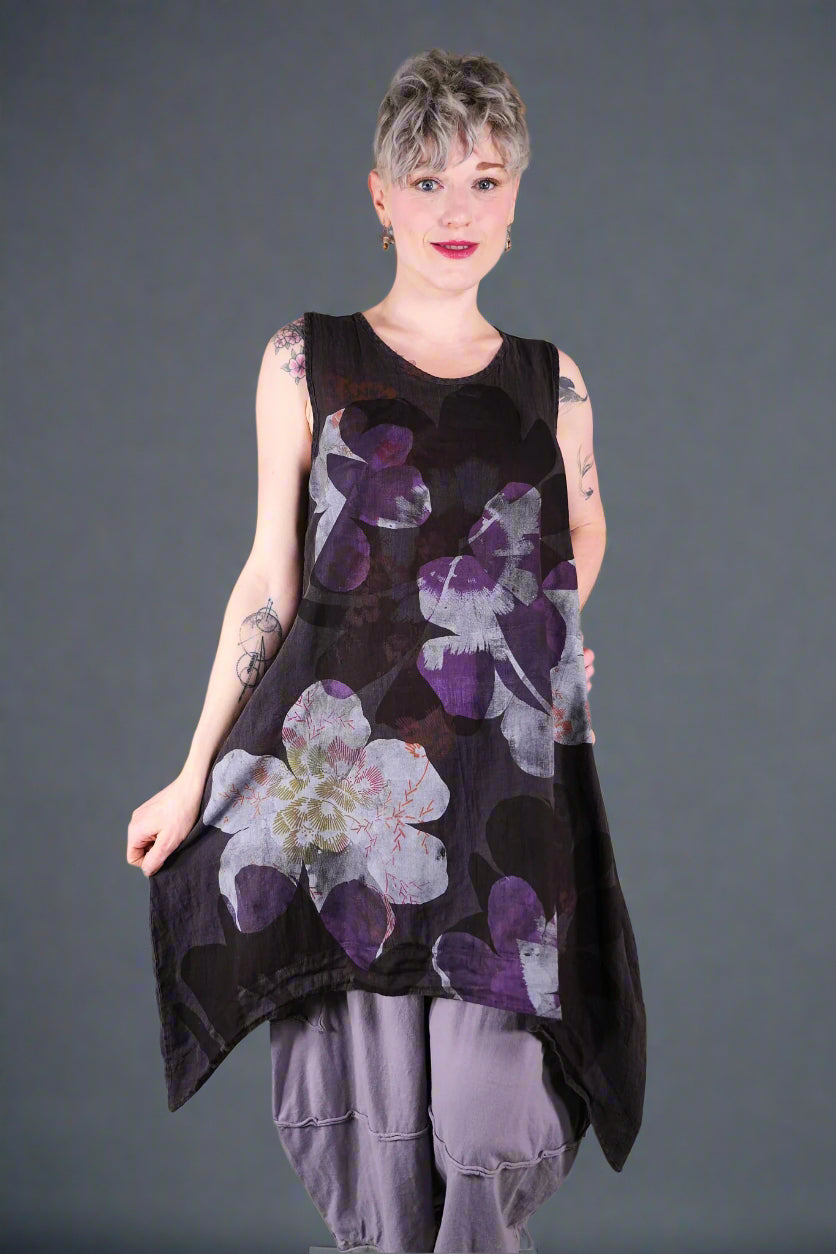6182-2 Linen Pinafore Meteorite-P