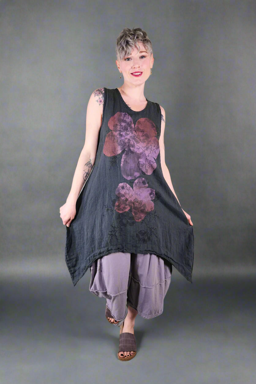 6182-2 Linen Pinafore Urban Floral-P