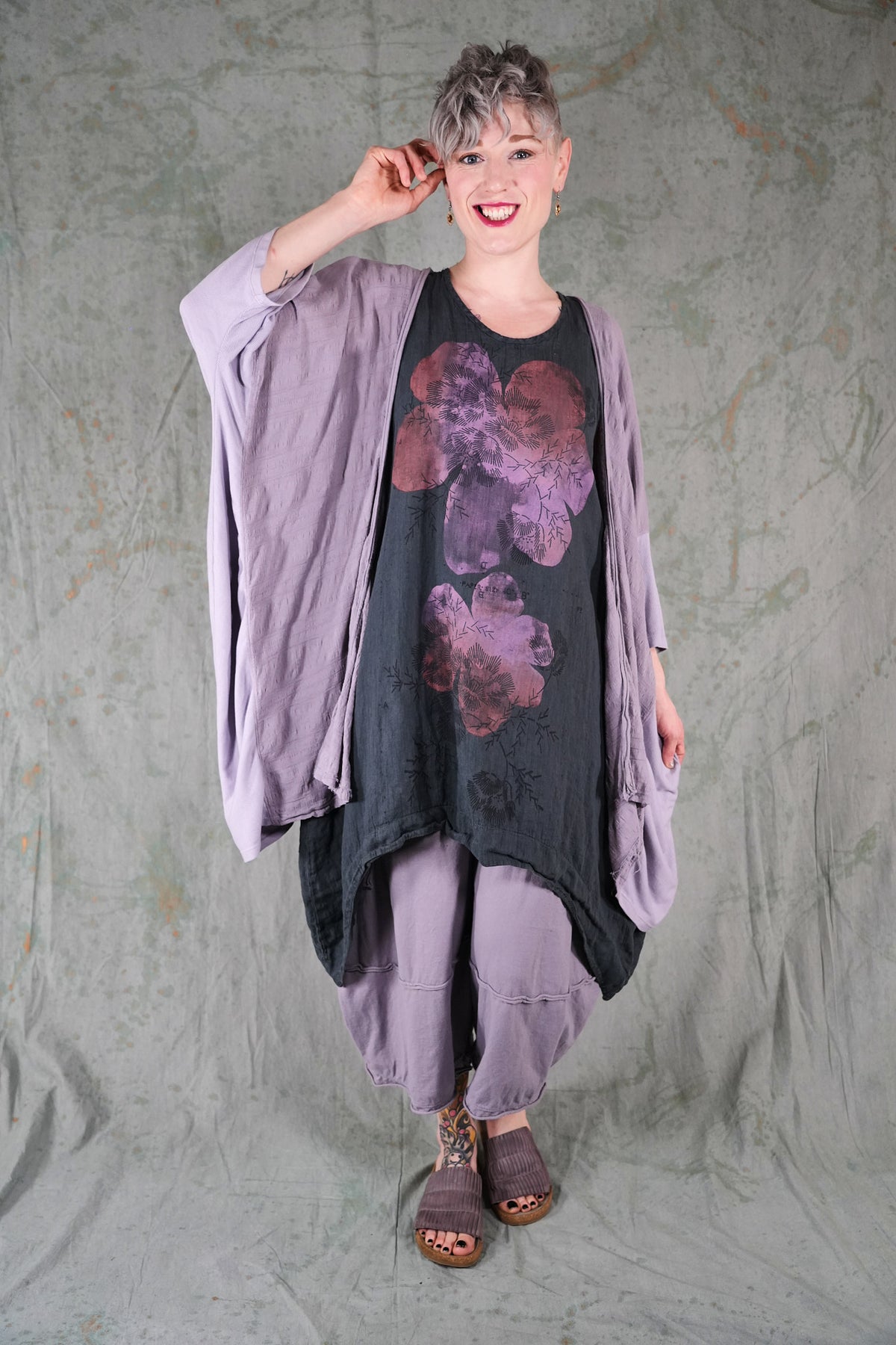 6182-2 Linen Pinafore Urban Floral-P