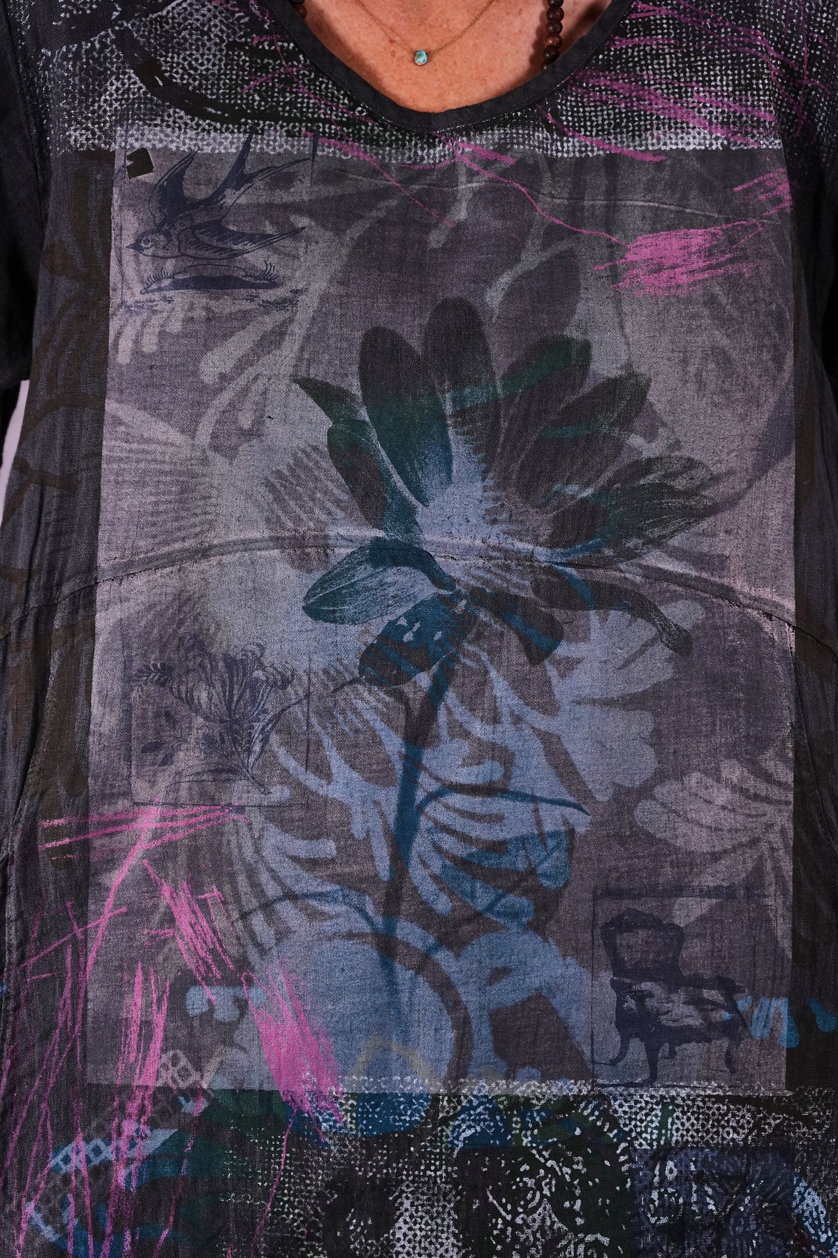 7114 Linen Wave Dress Ironworks Daisy Abstract