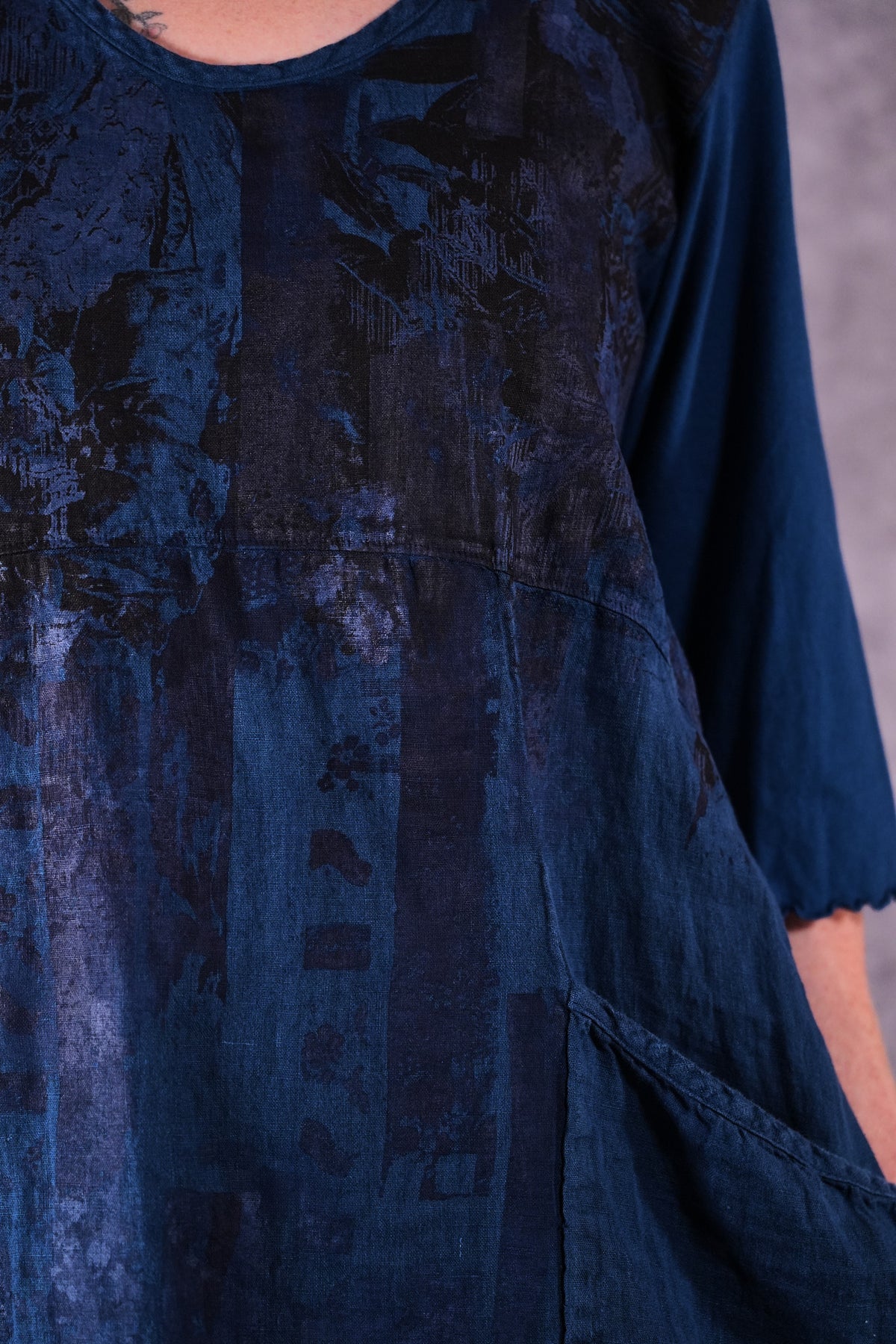 7214 Ladies Dress Indigo Shadows