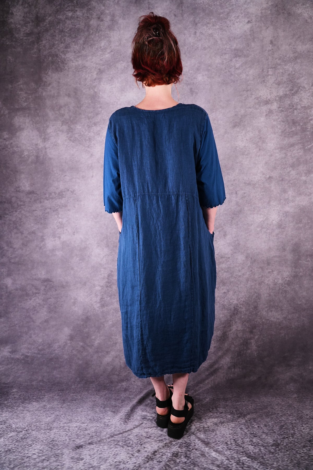 7214 Ladies Dress Indigo Shadows