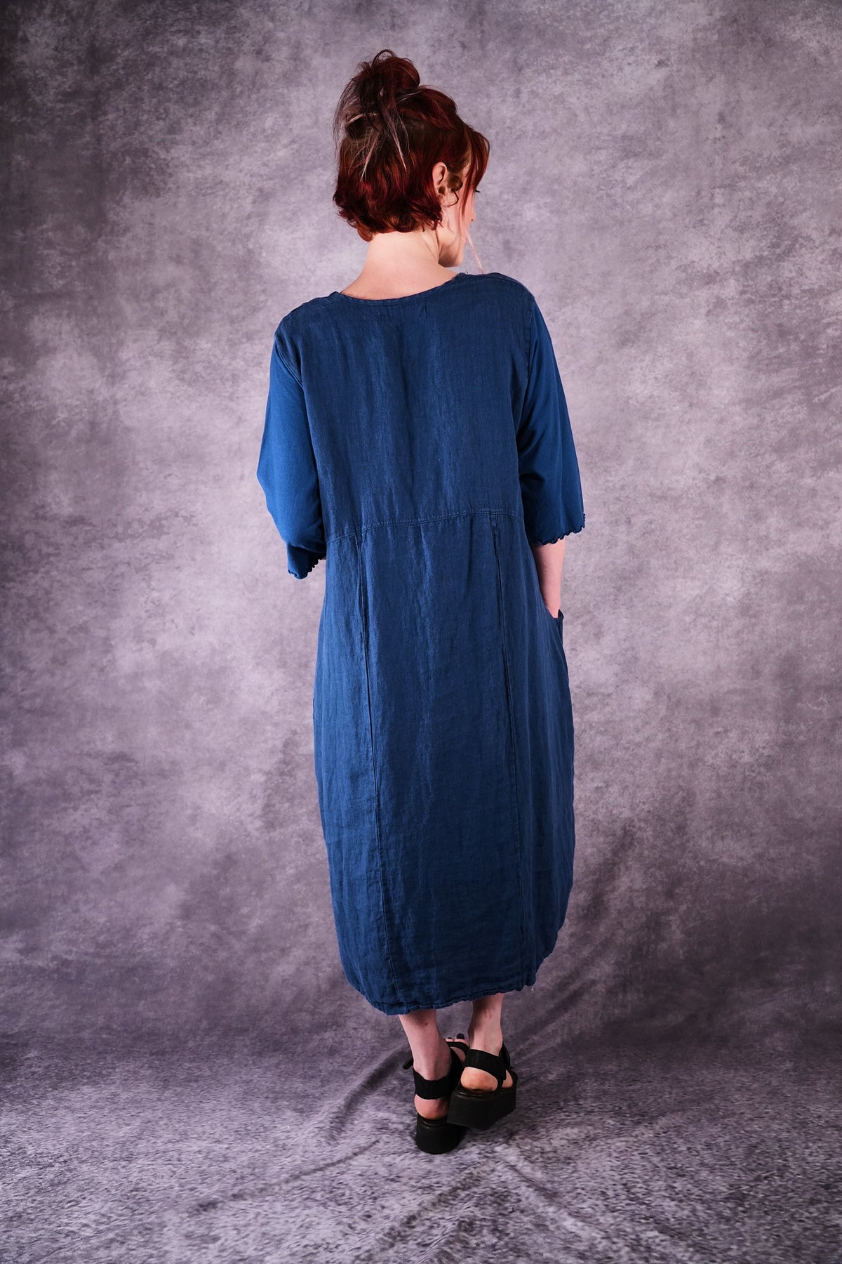 7214 Ladies Dress Indigo Shadows