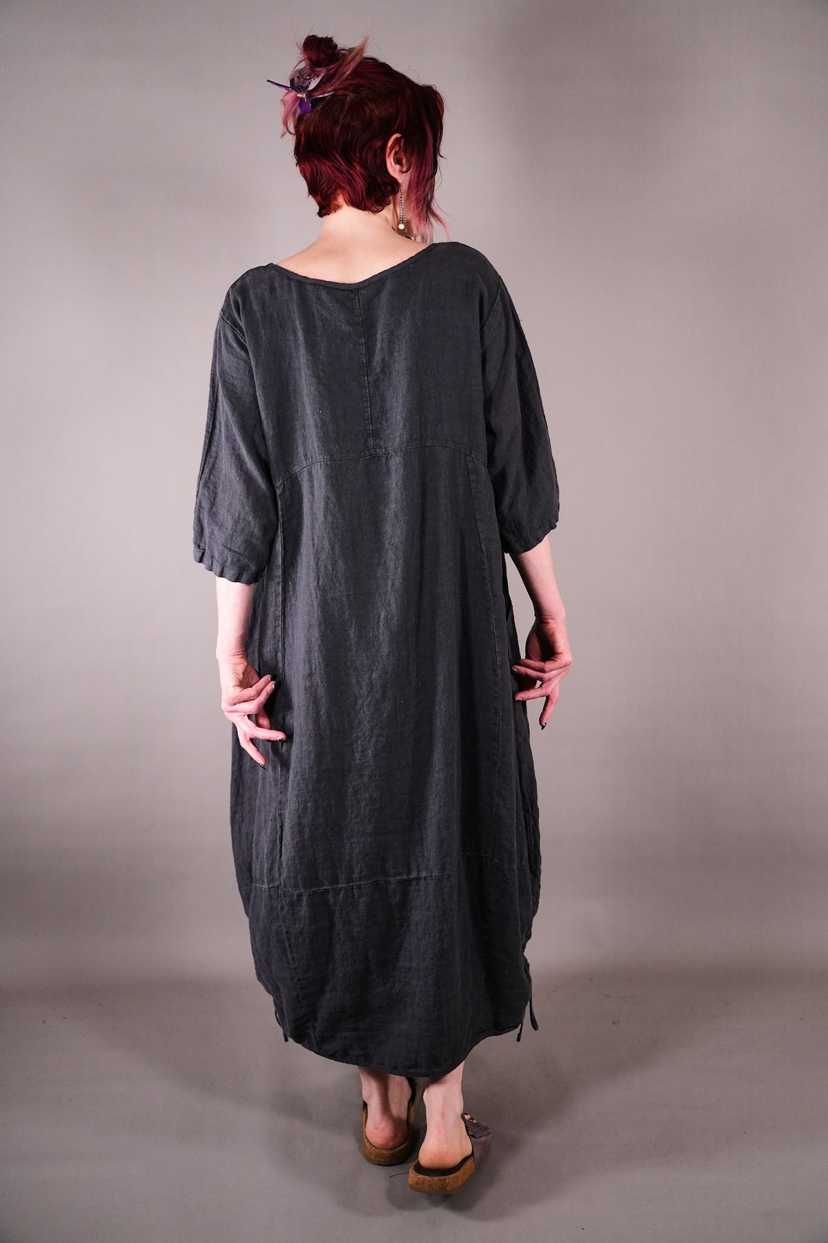 7221 Blue Fish Linen Dress Ironworks Poet