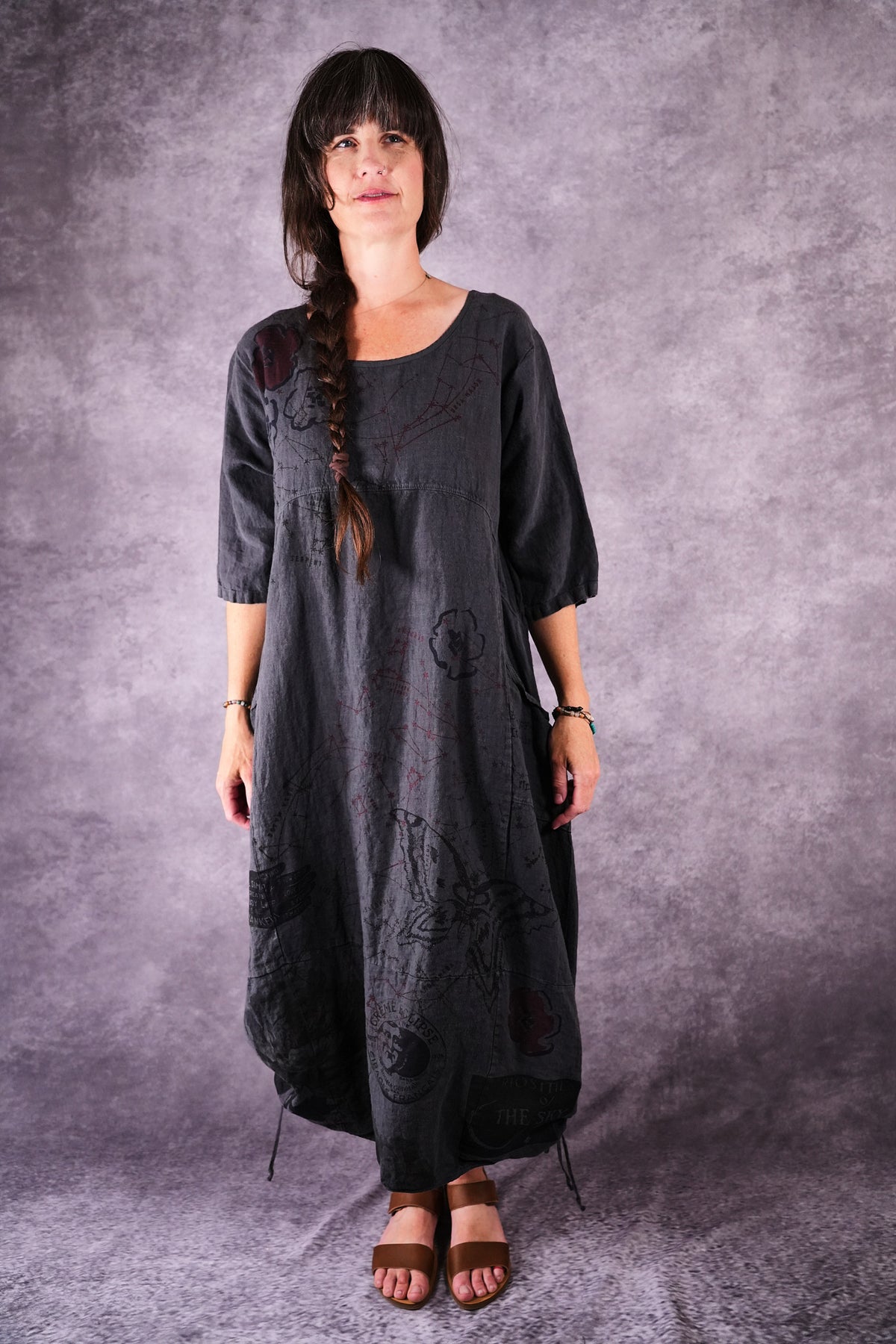 7221 Blue Fish Linen Dress Ironworks Constellation
