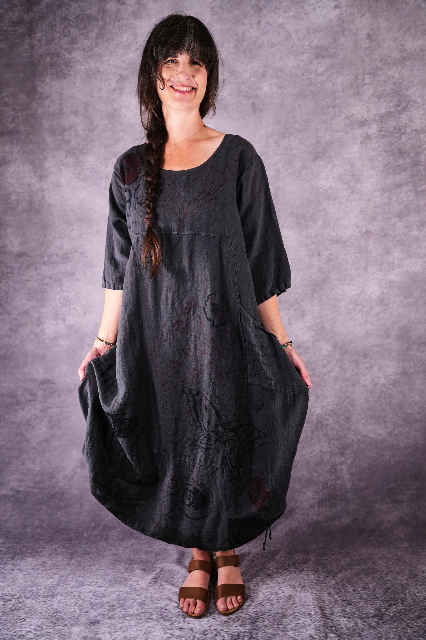 7221 Blue Fish Linen Dress Ironworks Constellation