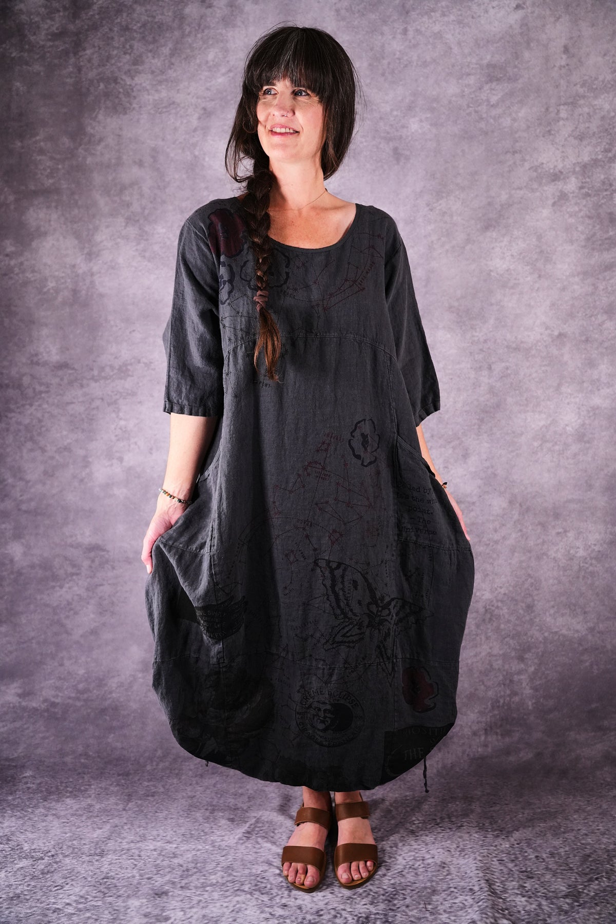 7221 Blue Fish Linen Dress Ironworks Constellation