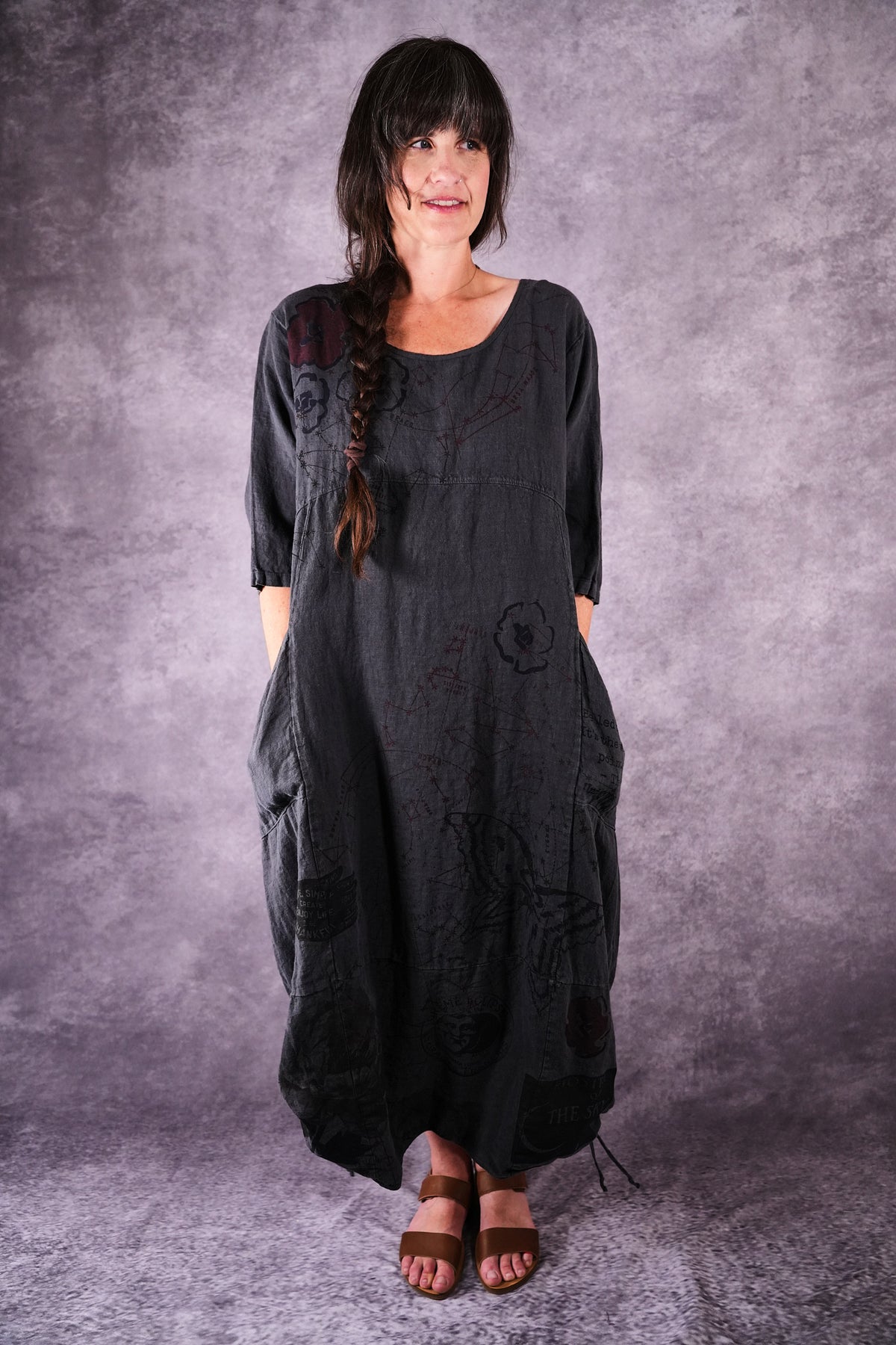 7221 Blue Fish Linen Dress Ironworks Constellation