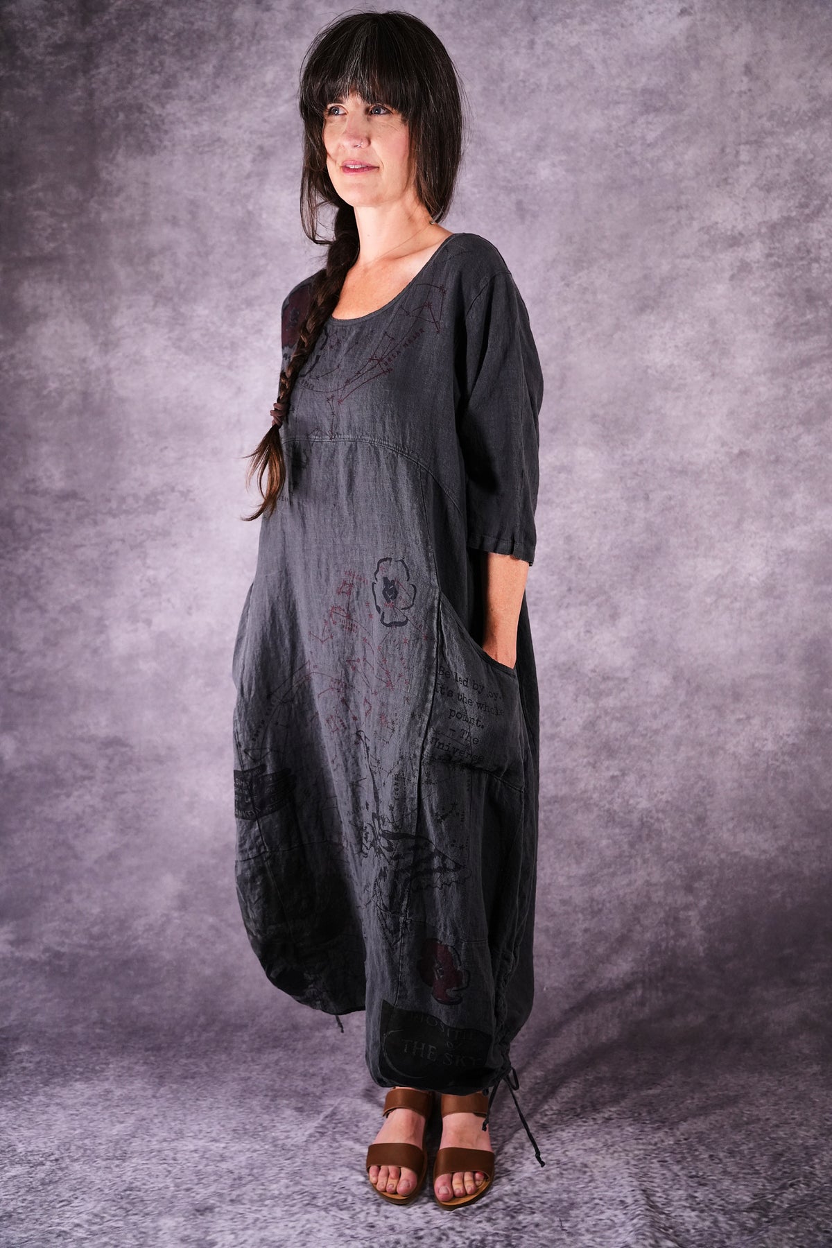 7221 Blue Fish Linen Dress Ironworks Constellation