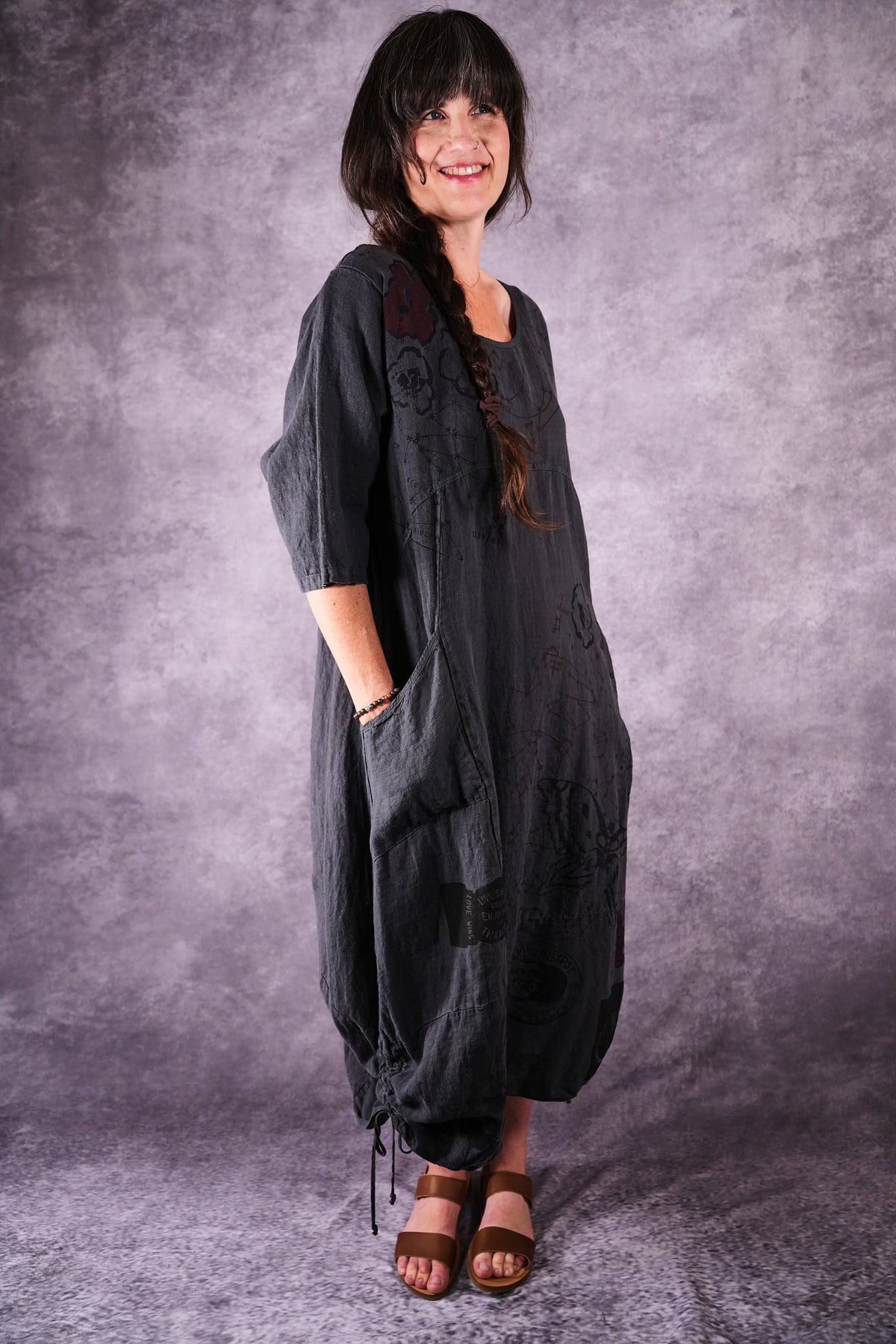 7221 Blue Fish Linen Dress Ironworks Constellation