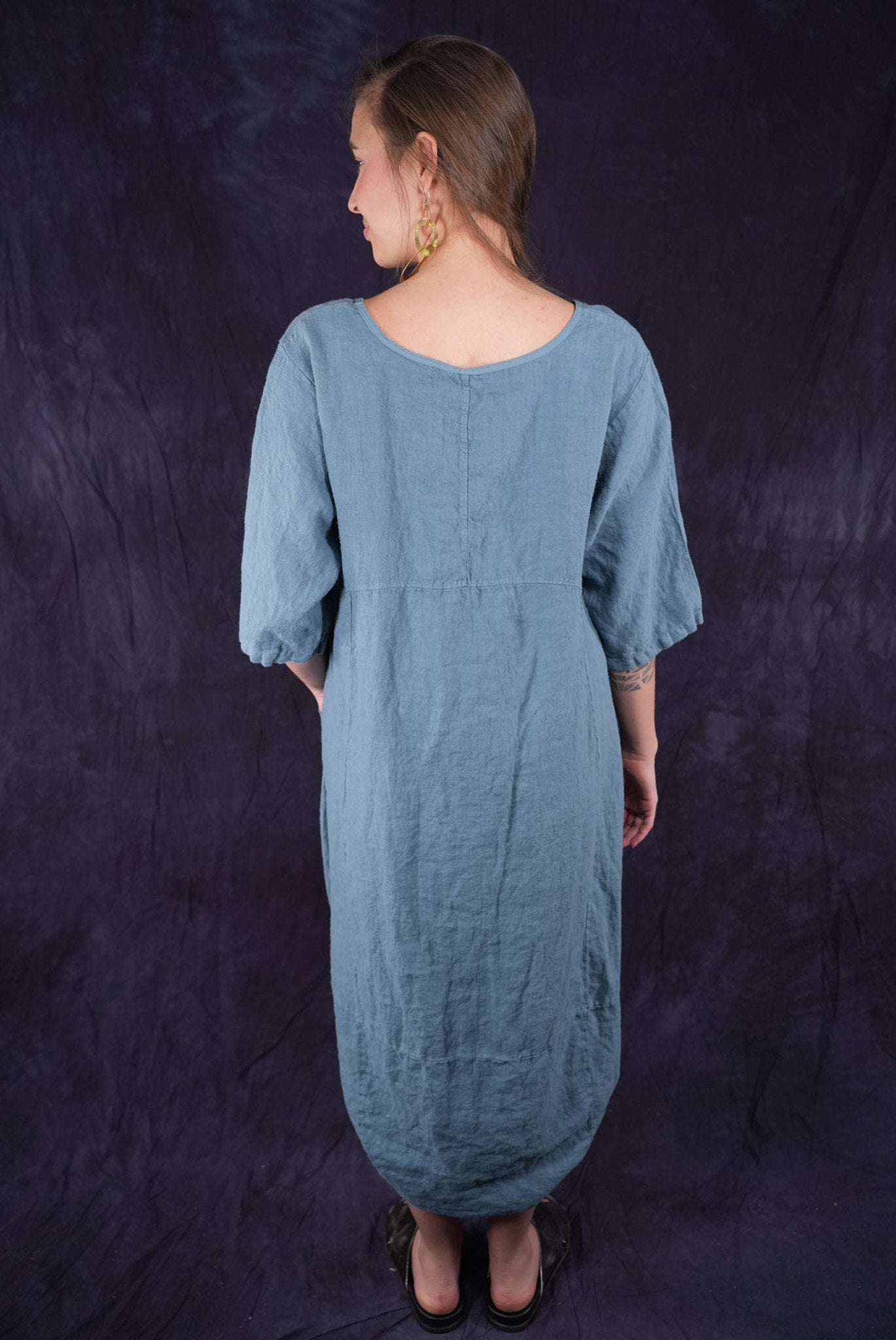 7221 Lucky Linen Dress Sea-P - Blue Fish Clothing 7221 Lucky Linen Dress Sea-P - Blue Fish Clothing