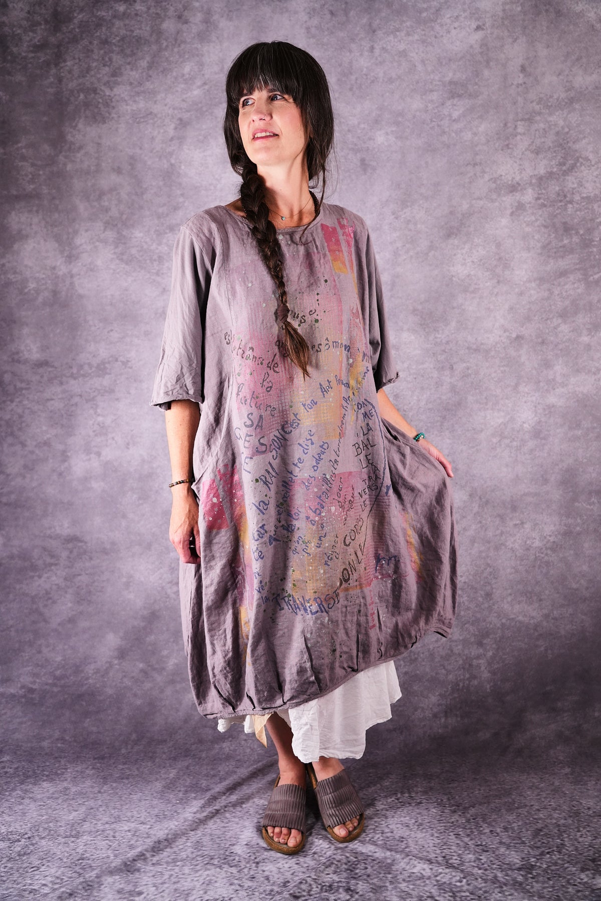 7256 Frenchtown Studio Dress Shantung Art Play