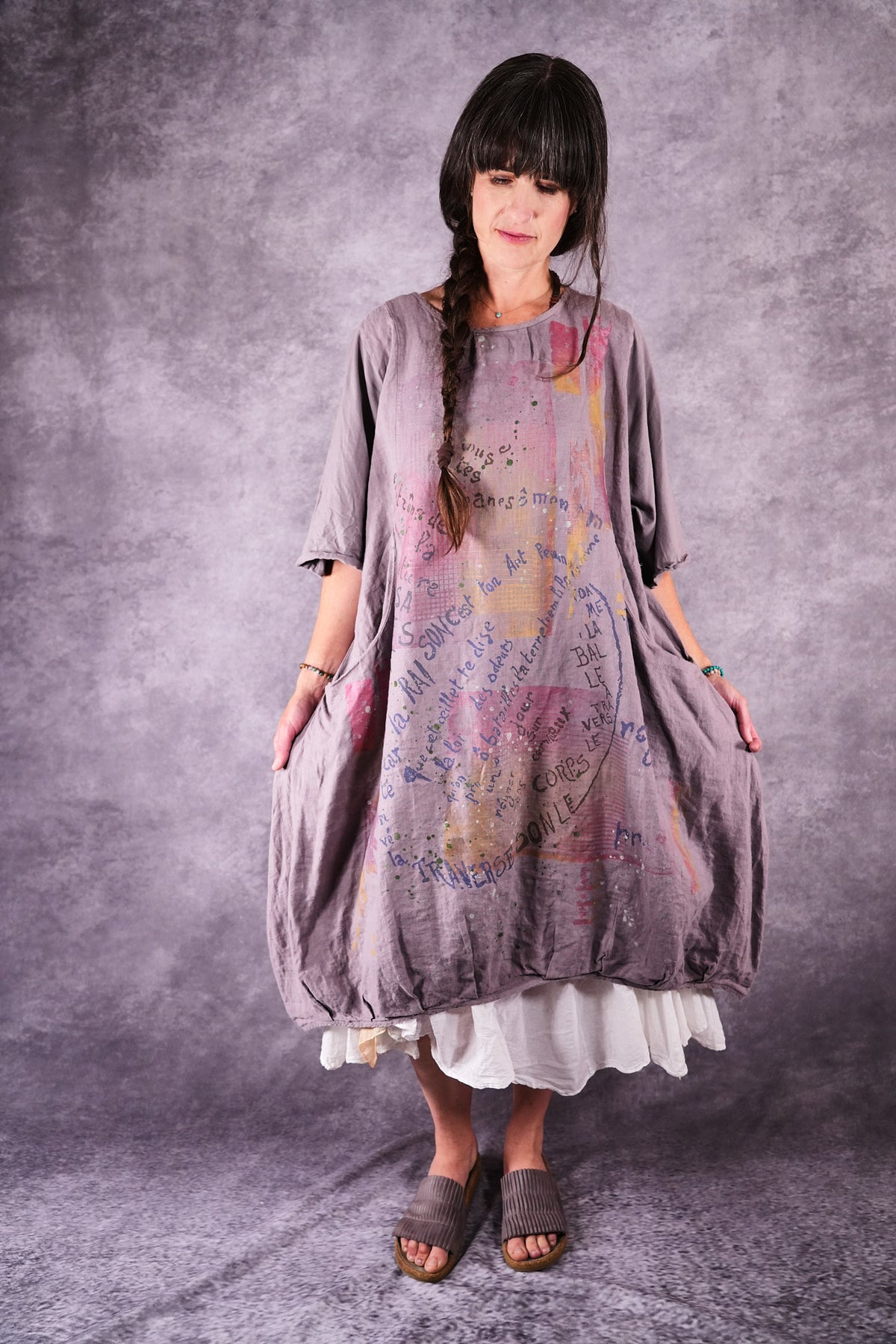 7256 Frenchtown Studio Dress Shantung Art Play