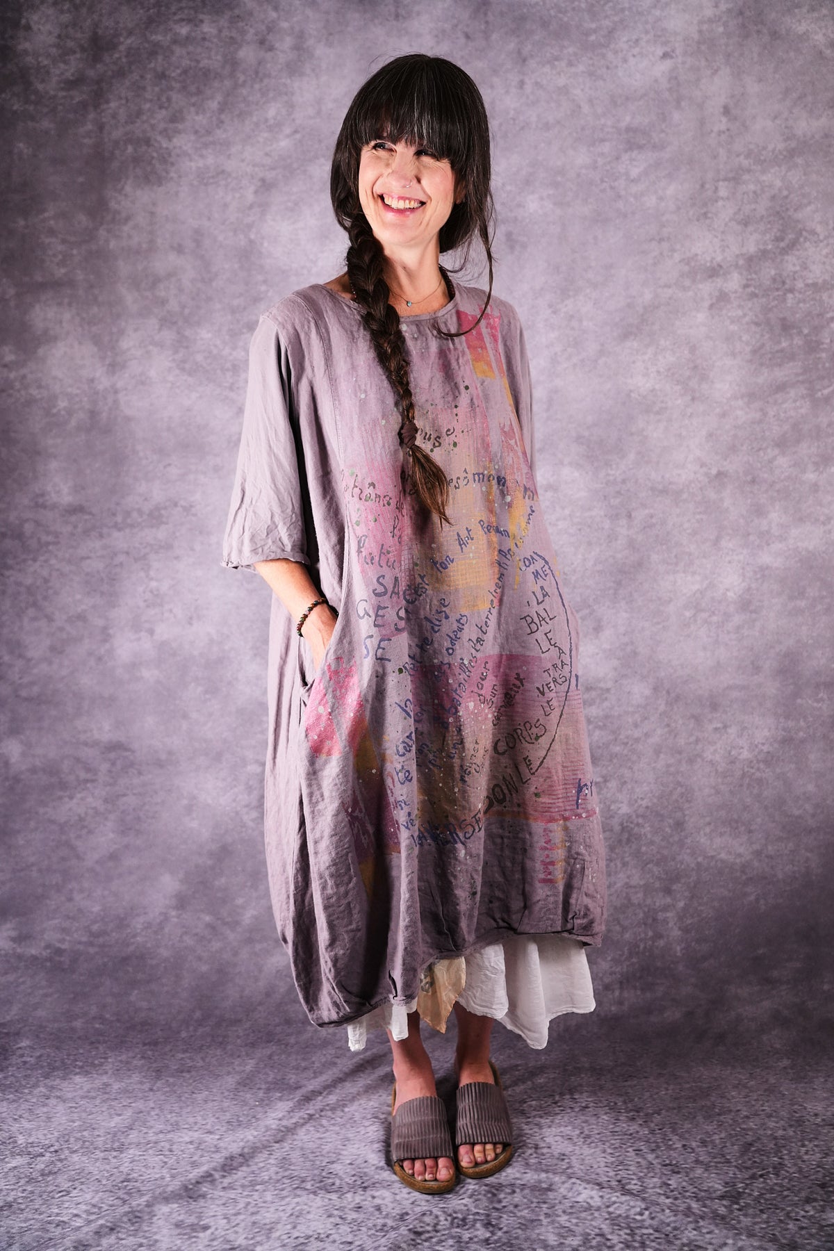 7256 Frenchtown Studio Dress Shantung Art Play