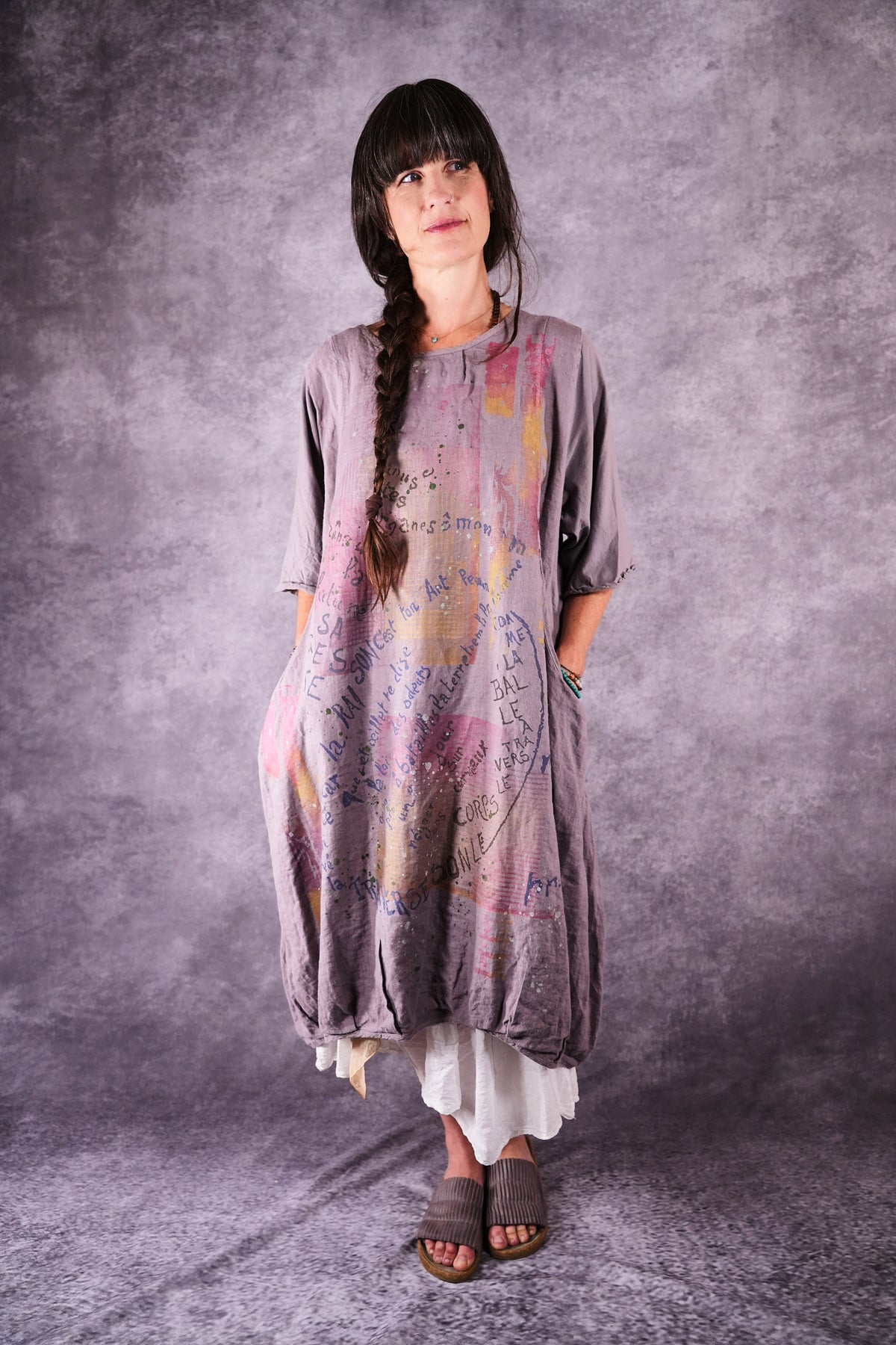 7256 Frenchtown Studio Dress Shantung Art Play