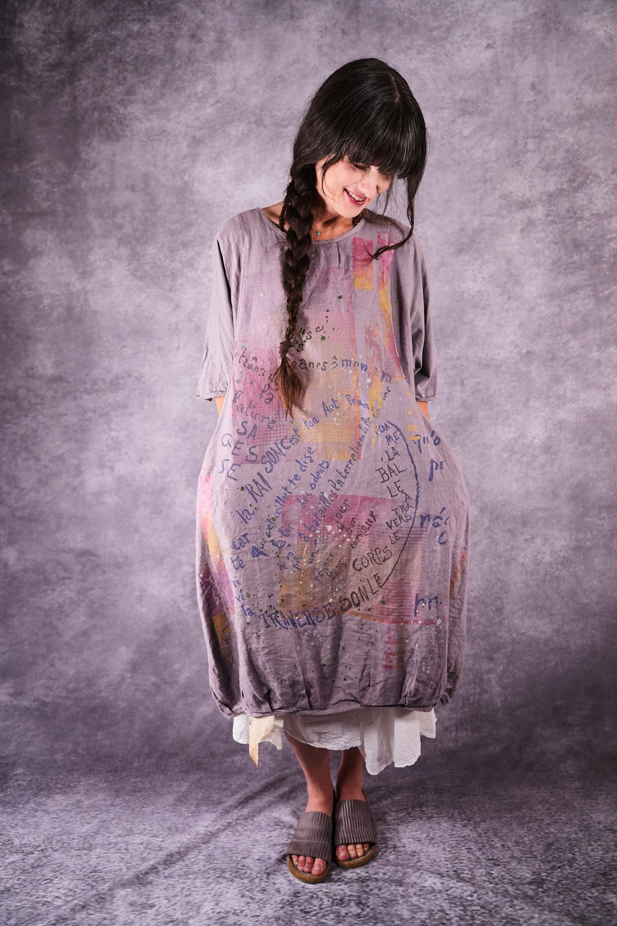 7256 Frenchtown Studio Dress Shantung Art Play