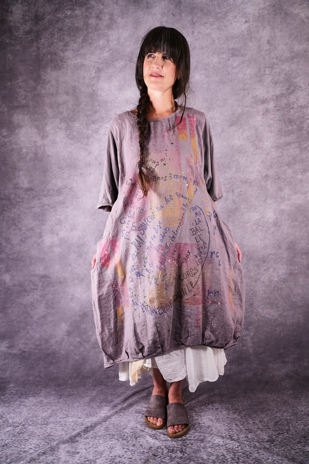7256 Frenchtown Studio Dress Shantung Art Play