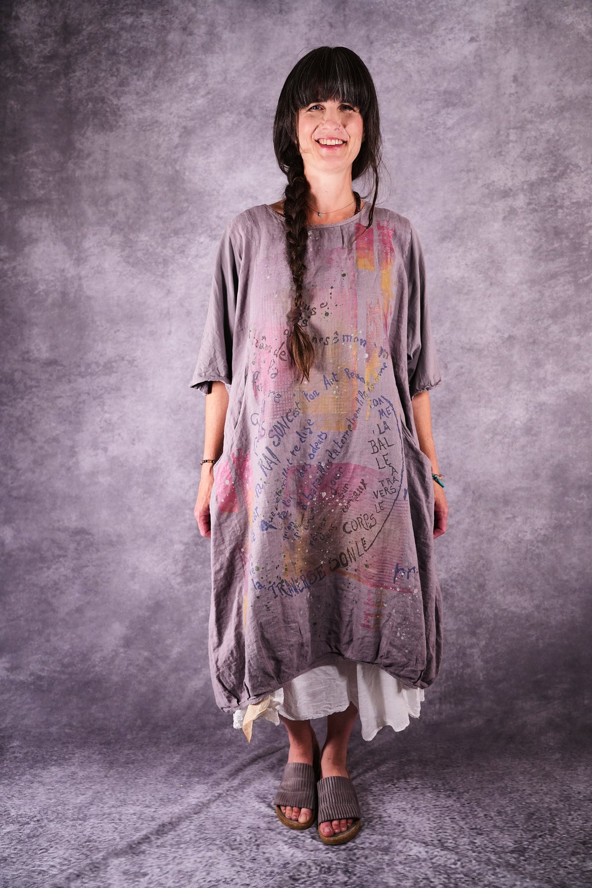 7256 Frenchtown Studio Dress Shantung Art Play