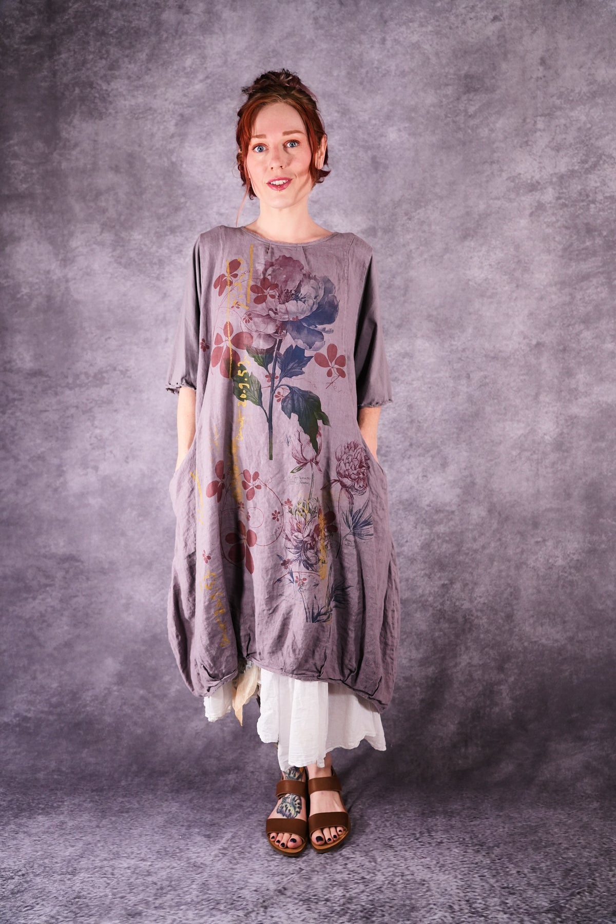 7256 Frenchtown Studio Dress Shantung Peony