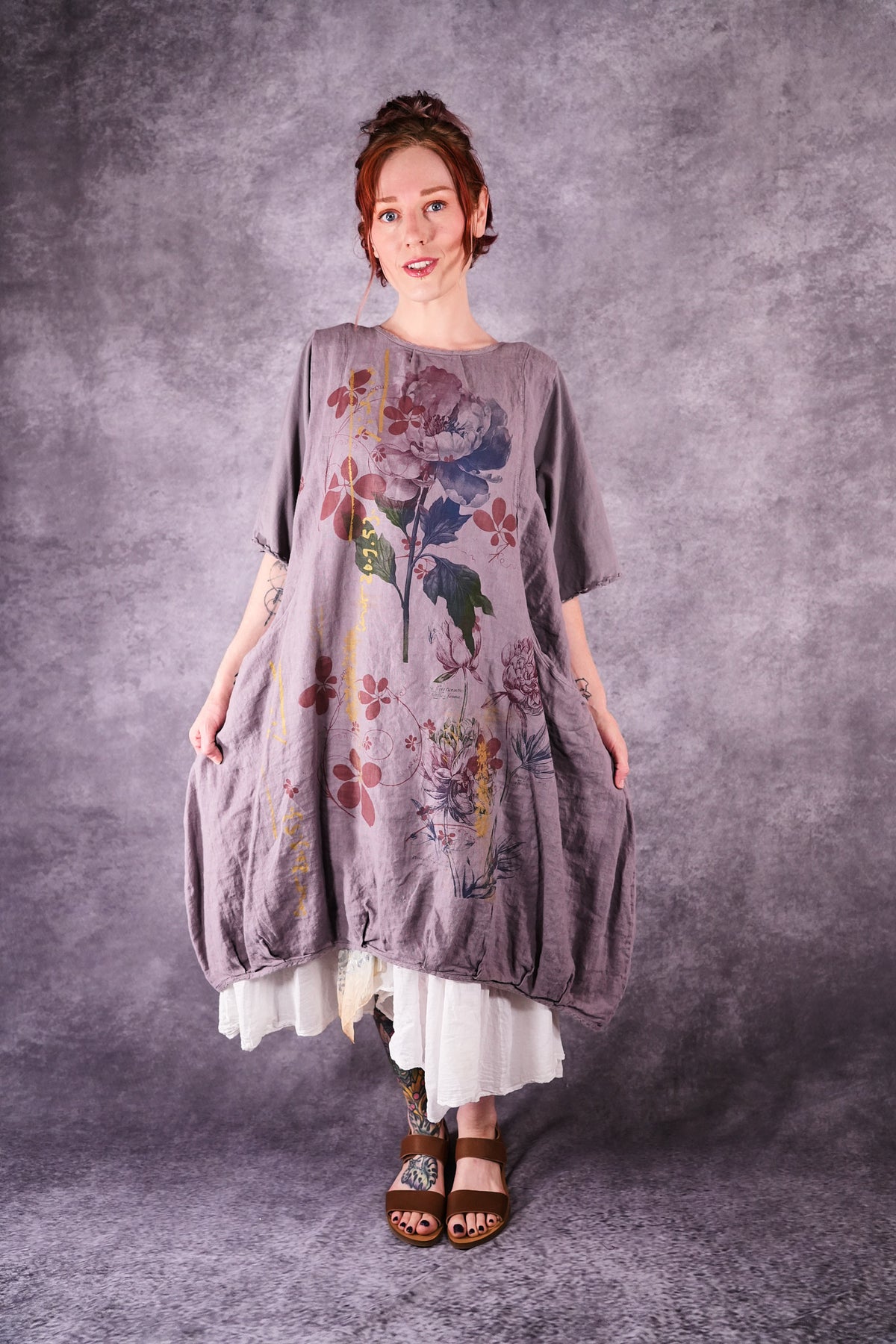 7256 Frenchtown Studio Dress Shantung Peony