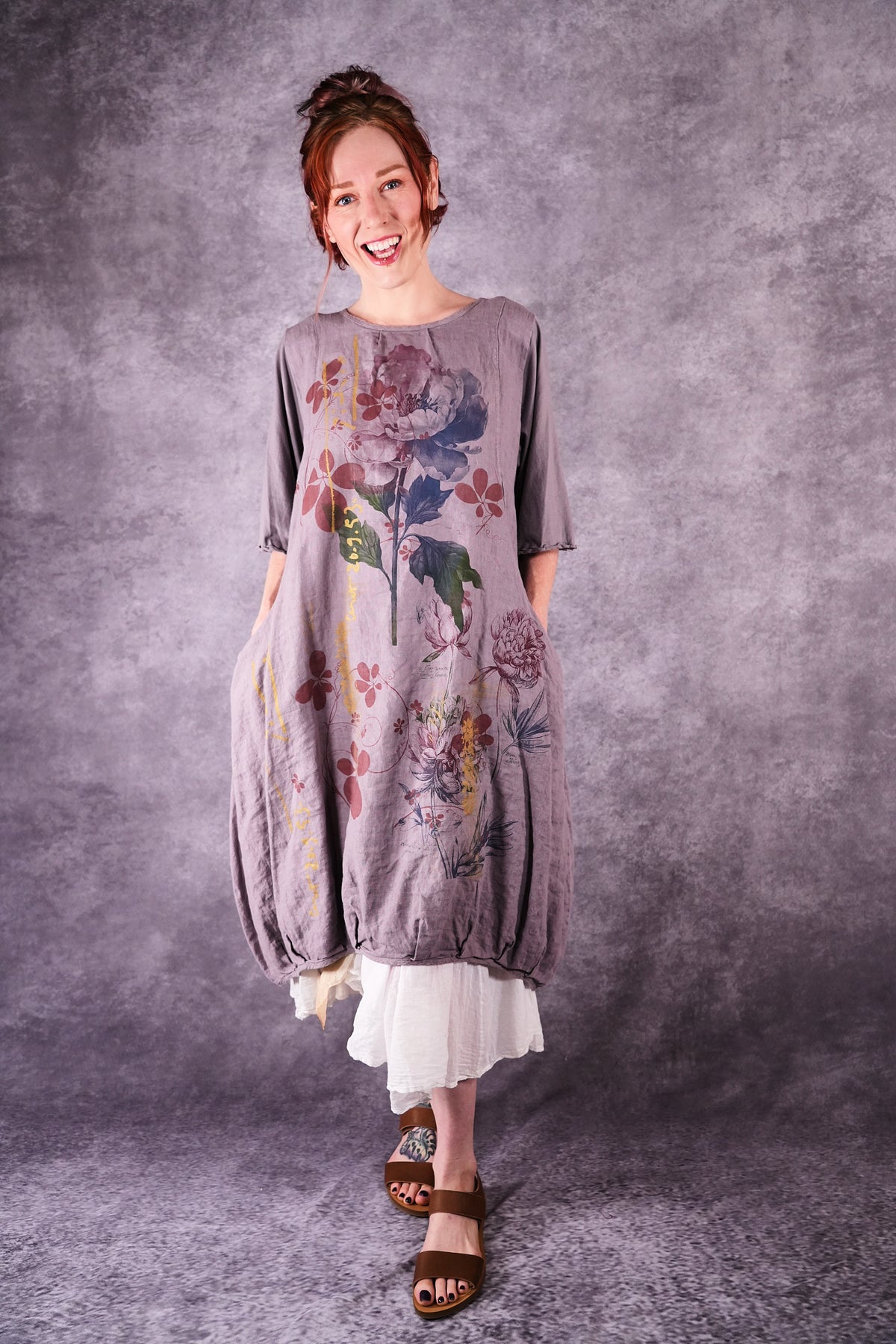 7256 Frenchtown Studio Dress Shantung Peony