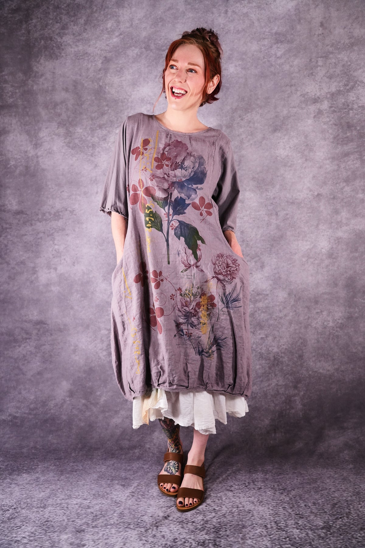 7256 Frenchtown Studio Dress Shantung Peony