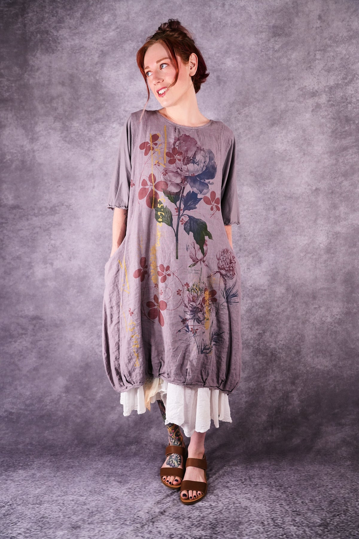7256 Frenchtown Studio Dress Shantung Peony