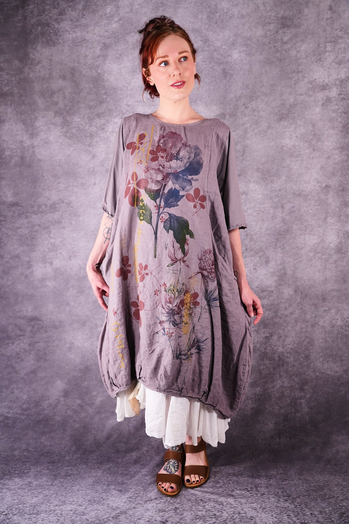7256 Frenchtown Studio Dress Shantung Peony