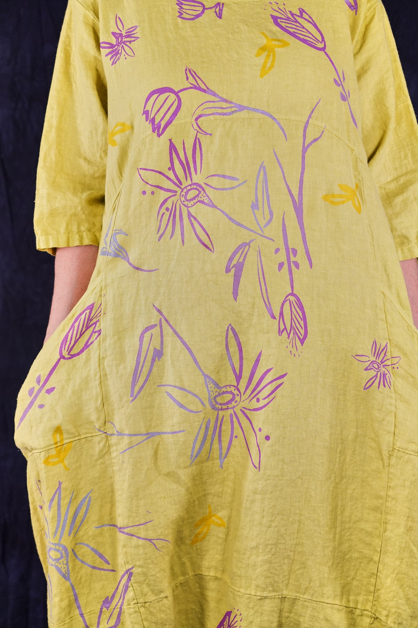7221 Lucky Linen Dress Citron-P - Blue Fish Clothing 7221 Lucky Linen Dress Citron-P - Blue Fish Clothing