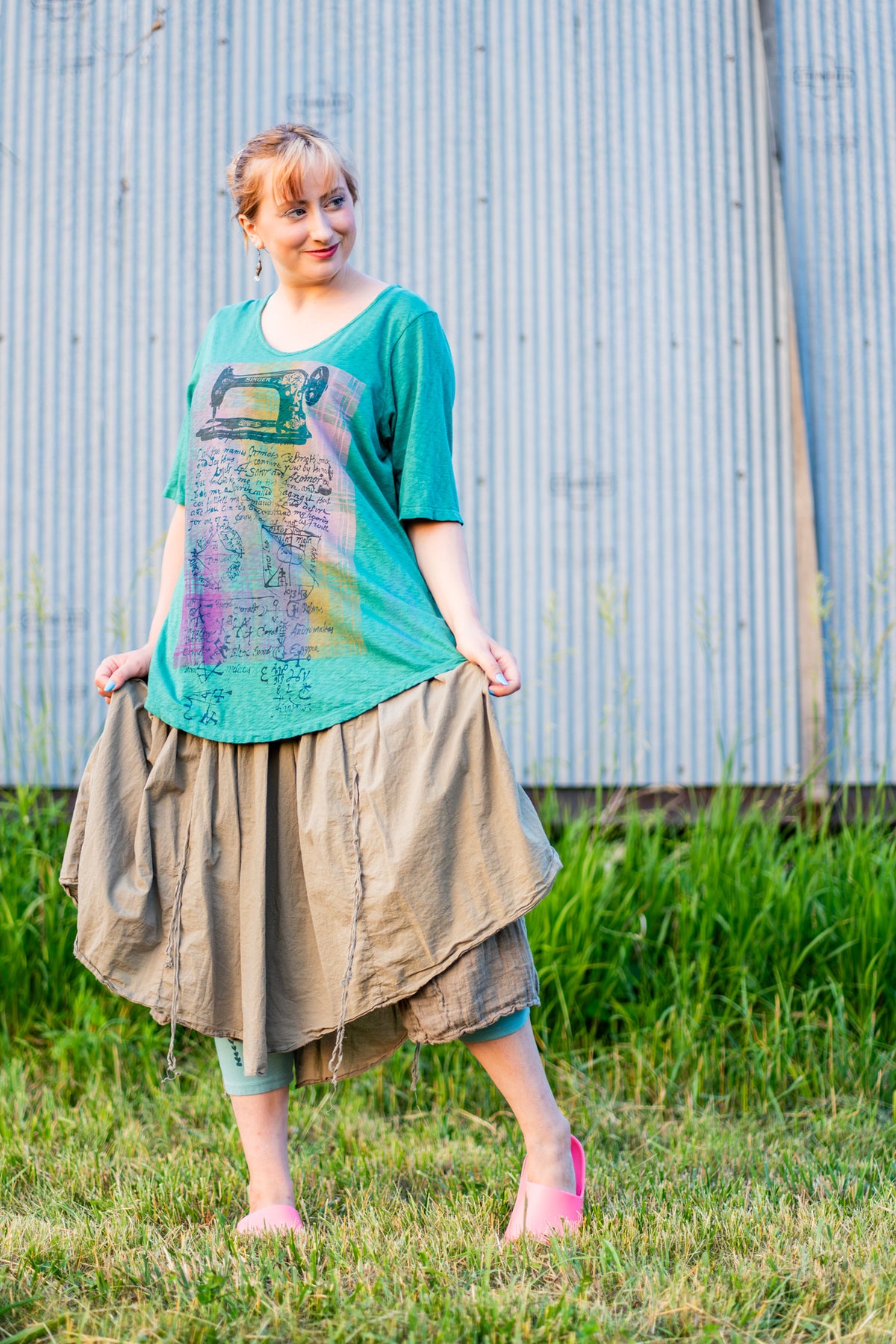 1211 A-Line Tee Jade-P