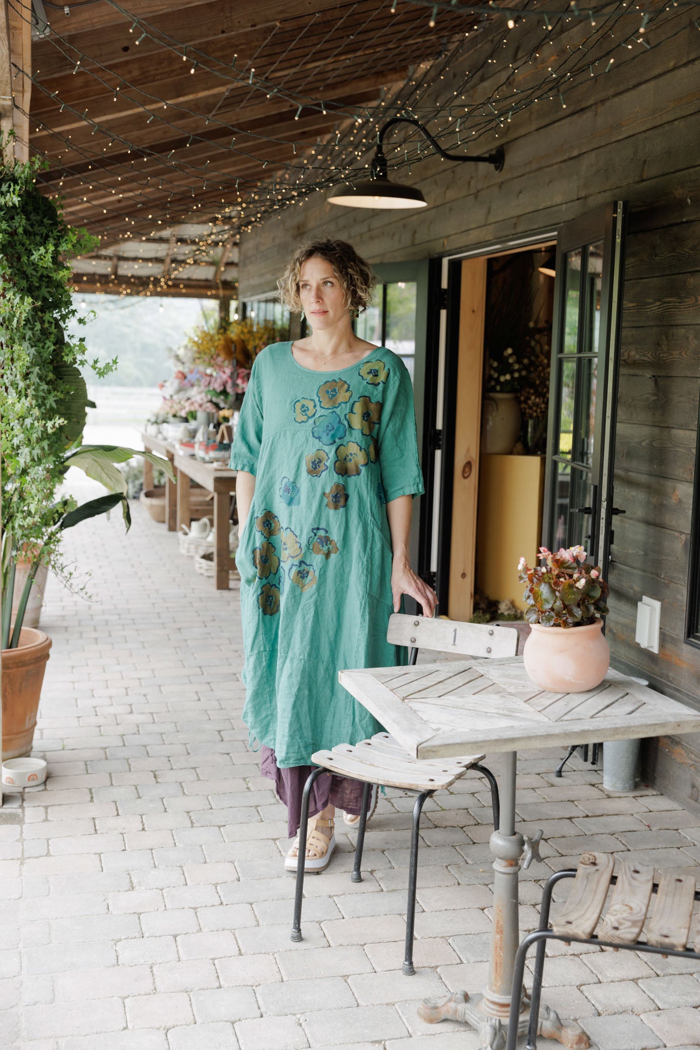 7221 Lucky Linen Dress Jade-P - Blue Fish Clothing 7221 Lucky Linen Dress Jade-P - Blue Fish Clothing