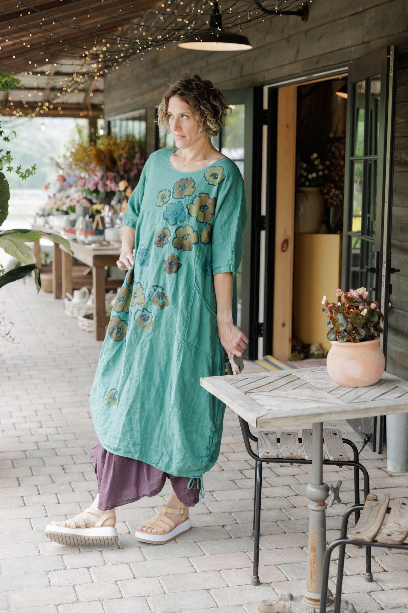 7221 Lucky Linen Dress Jade-P - Blue Fish Clothing 7221 Lucky Linen Dress Jade-P - Blue Fish Clothing