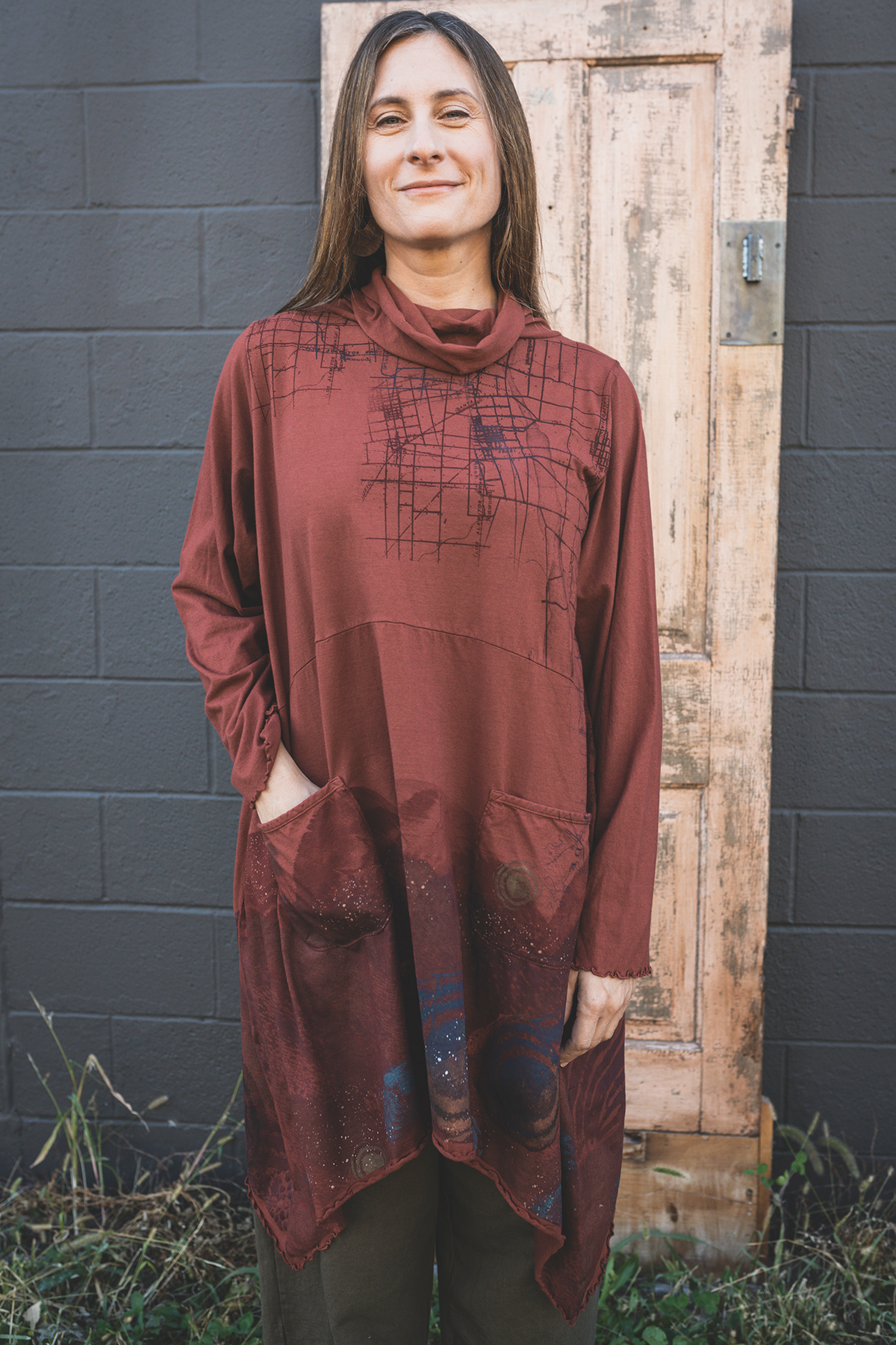 7229 Cowl Dress with Pockets-Nepal-Butterfly Maps