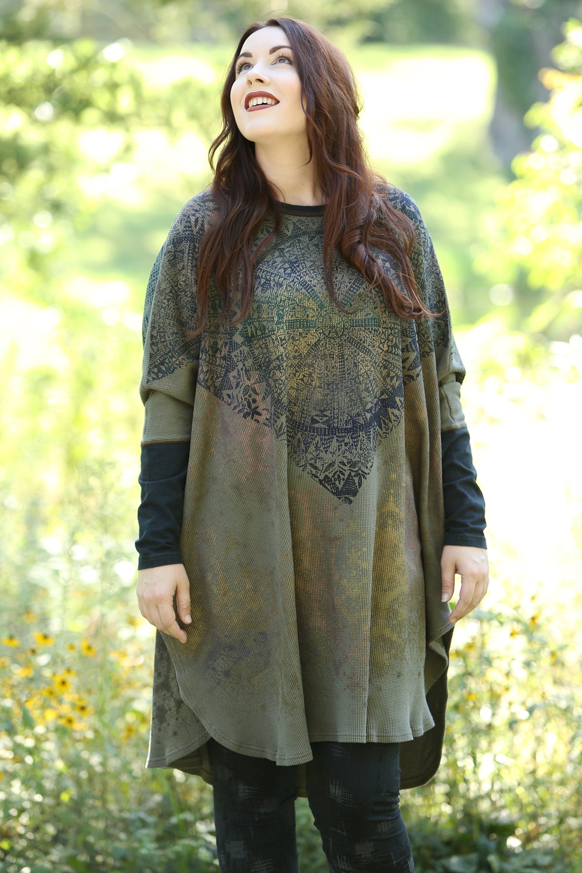 2251 Natural City Tunic -Moss- &#39;Antique Medallion&#39;
