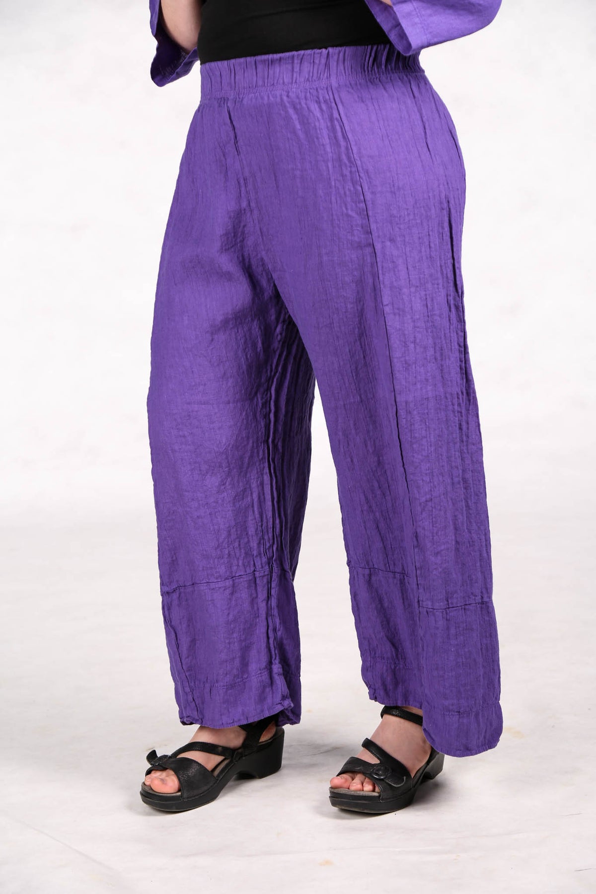 3294 Elegant Linen Pant- Violet-Unprinted